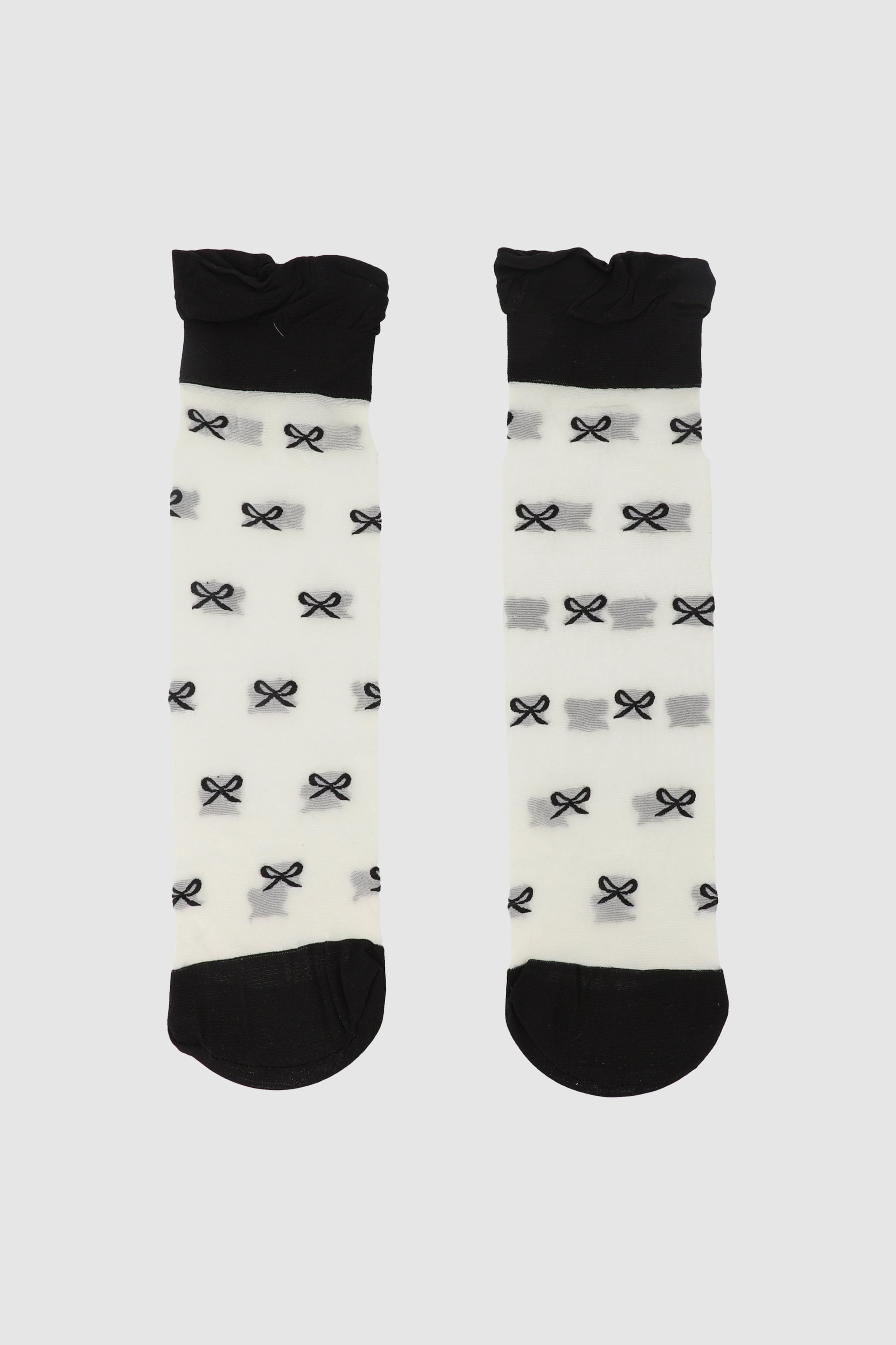 Mesh sock with embroidery Black Combo