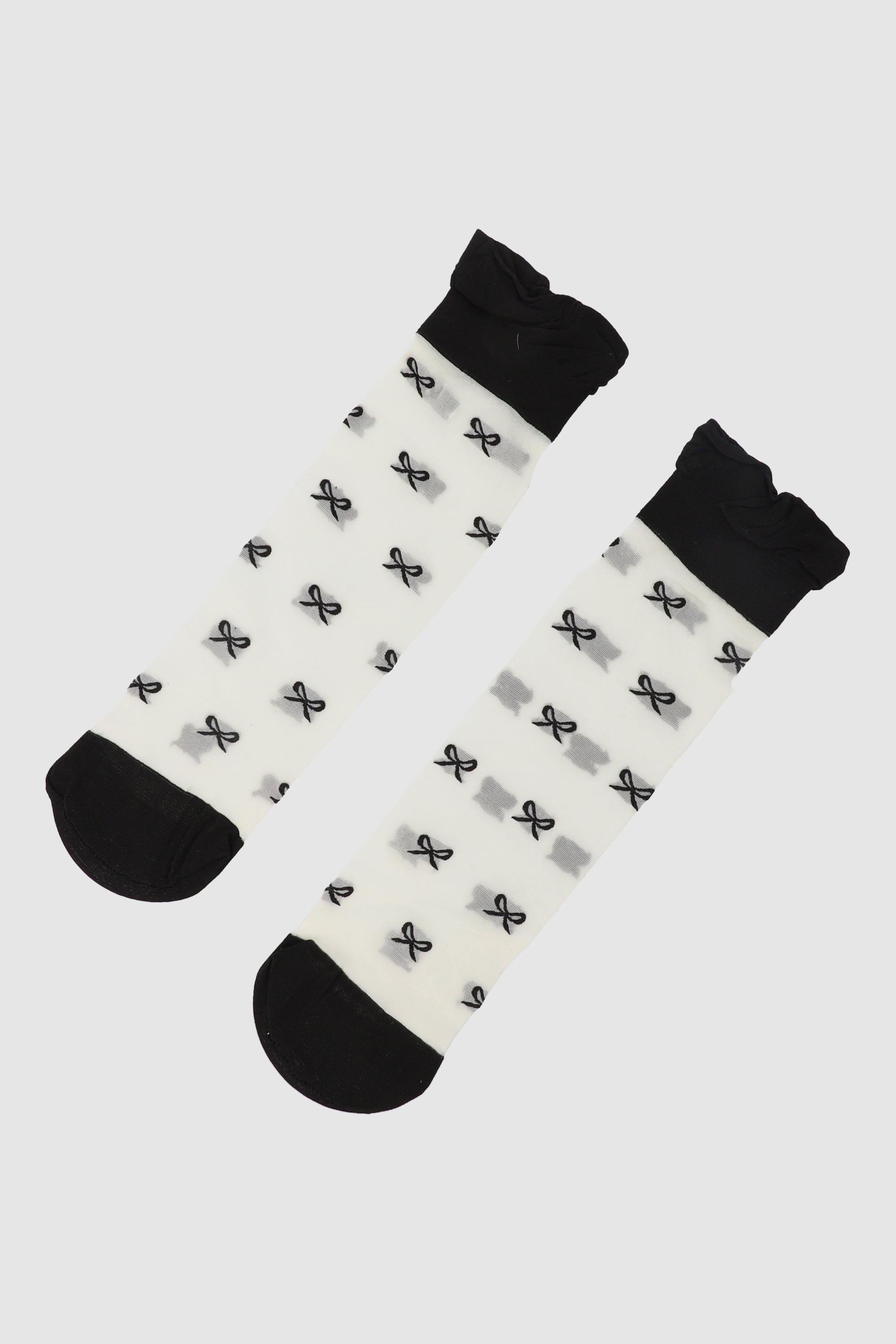 Mesh sock with embroidery Black Combo