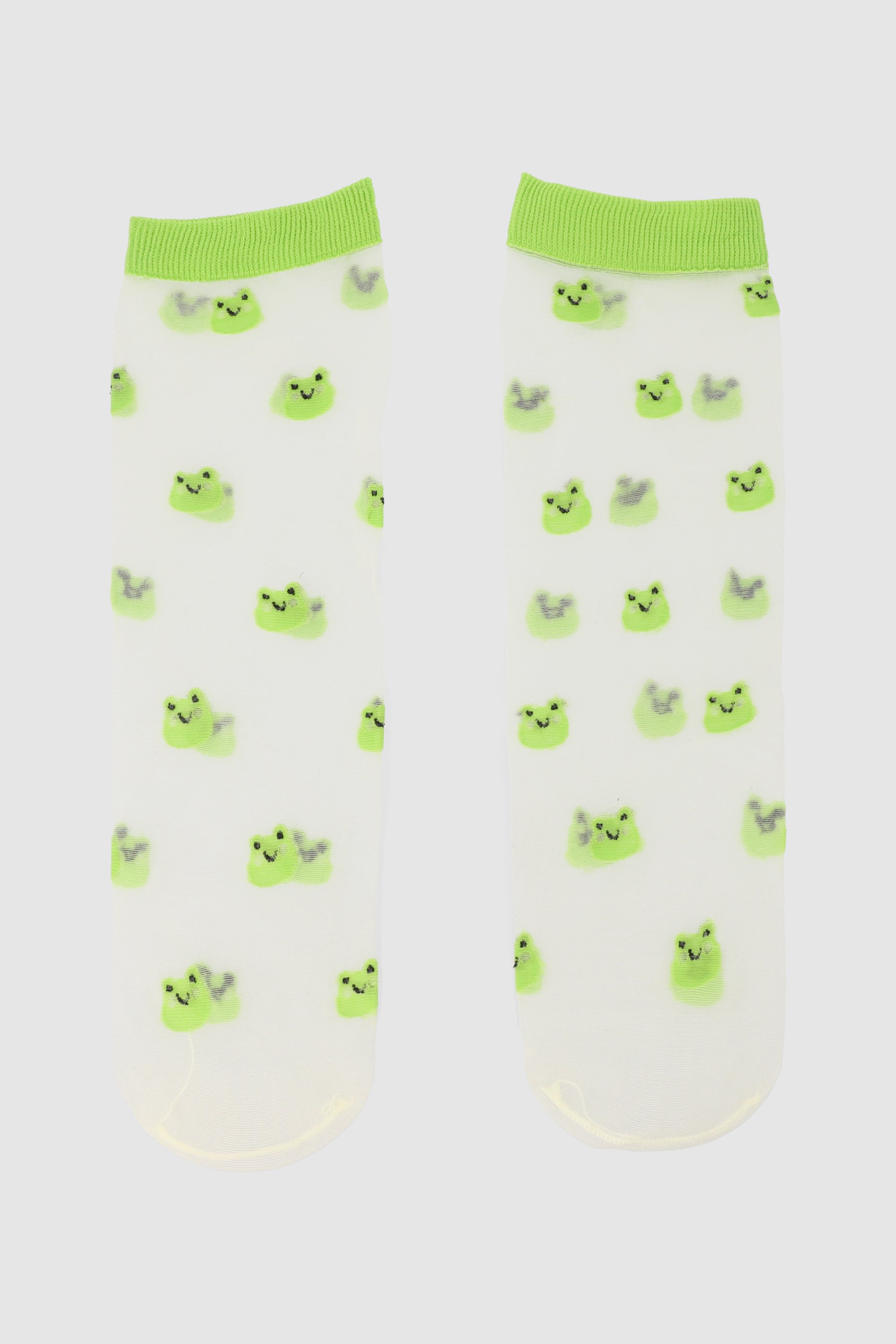 Mesh sock with animals GREEN