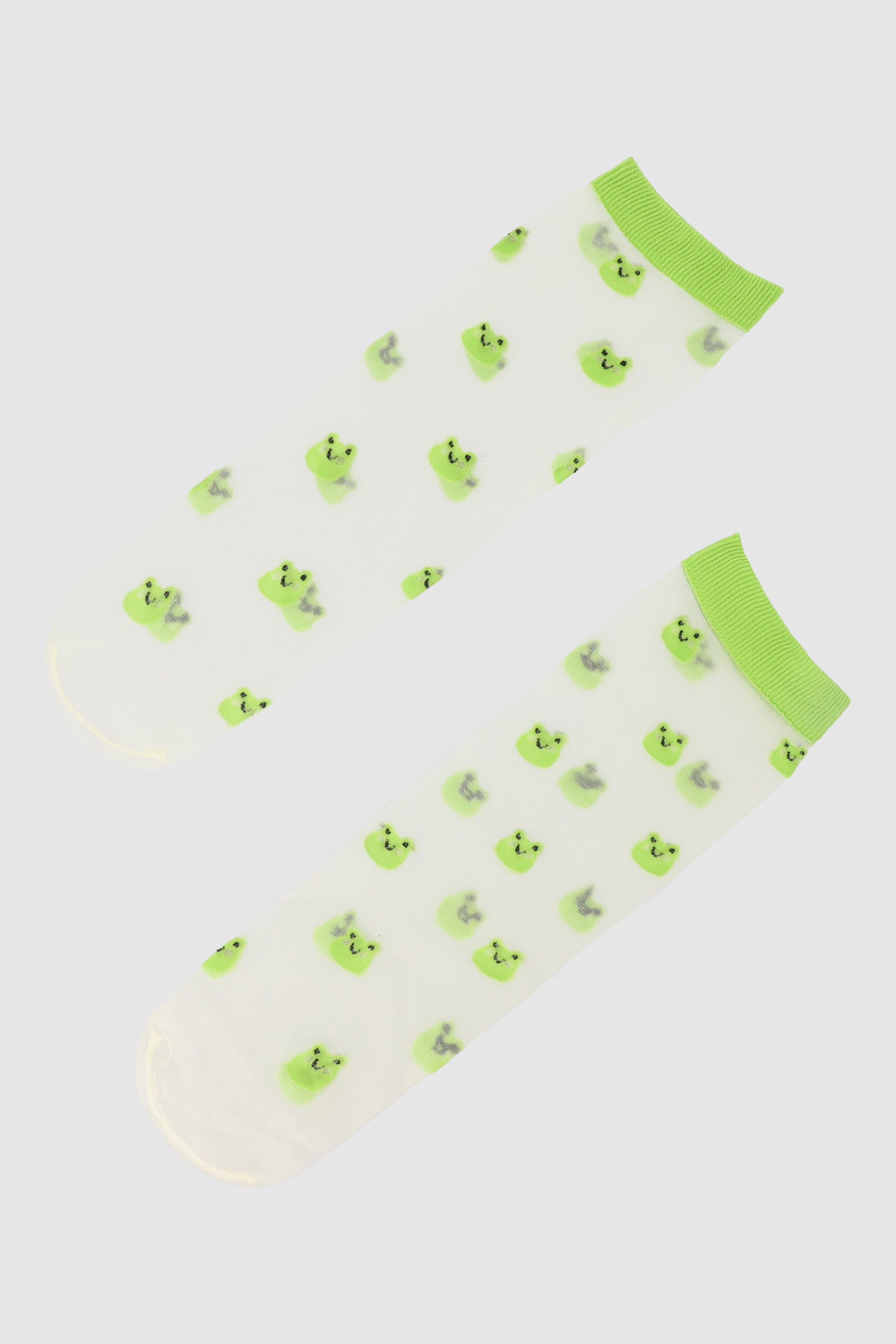 Mesh sock with animals GREEN