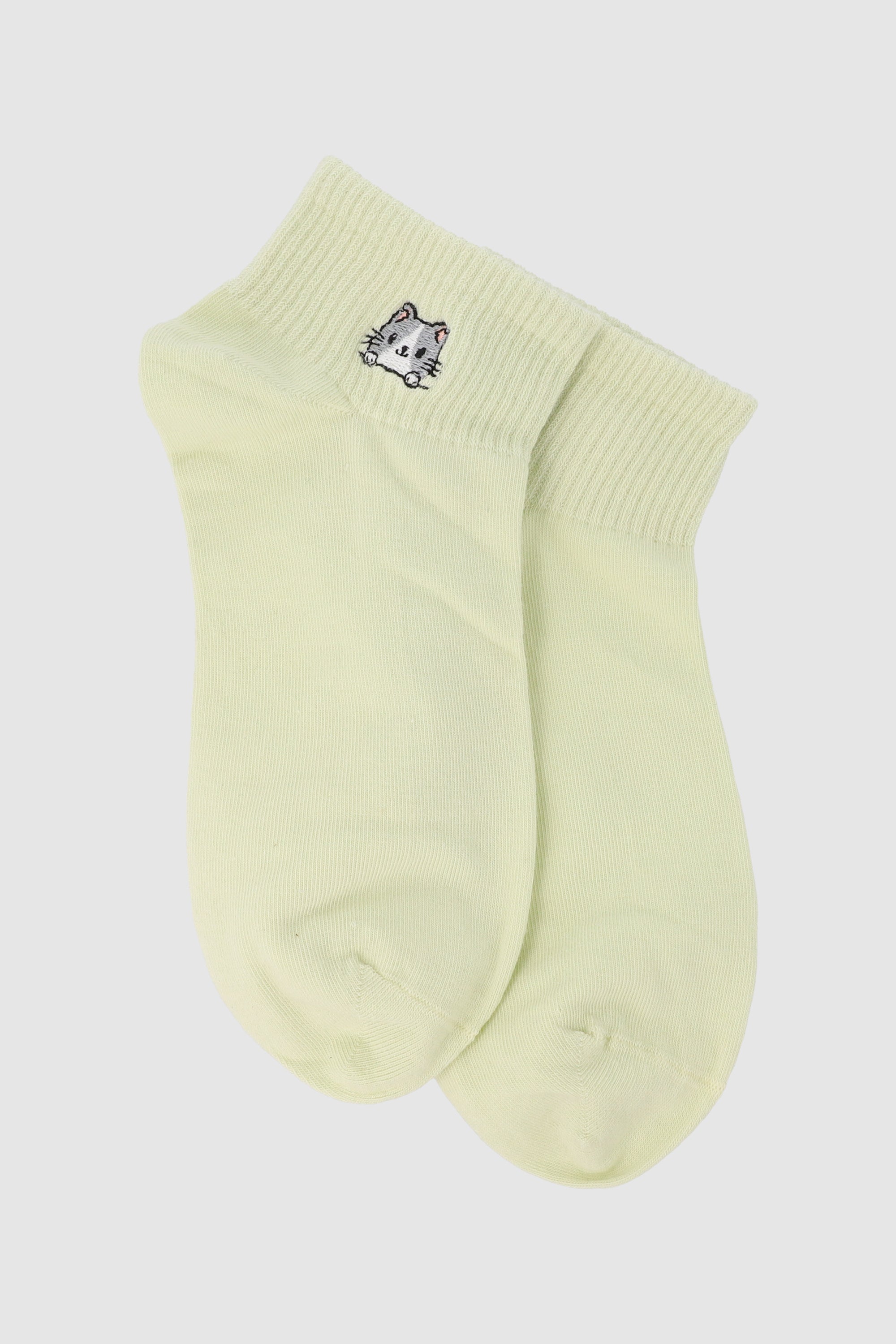 Embroidered animal socks GREEN