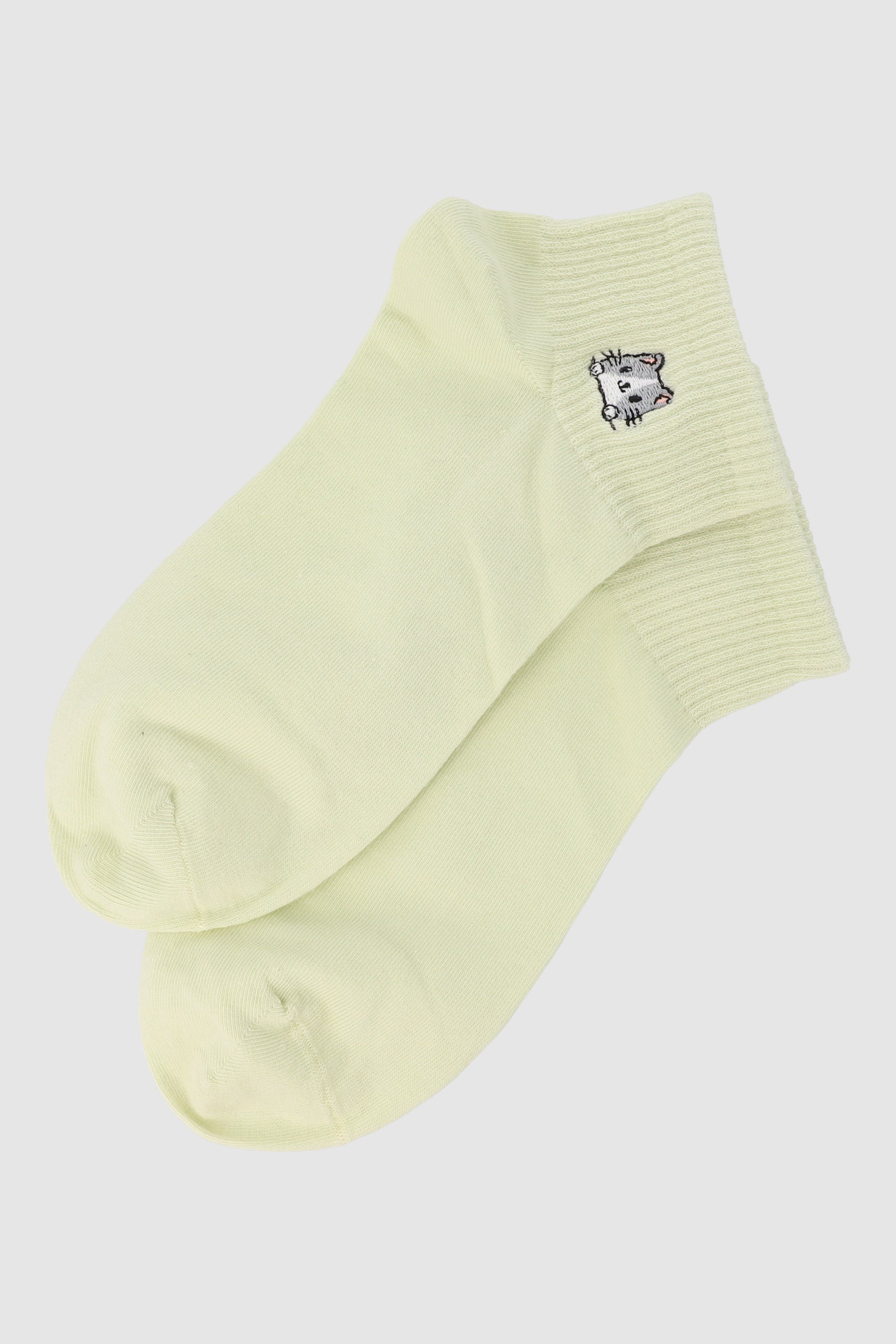 Embroidered animal socks GREEN