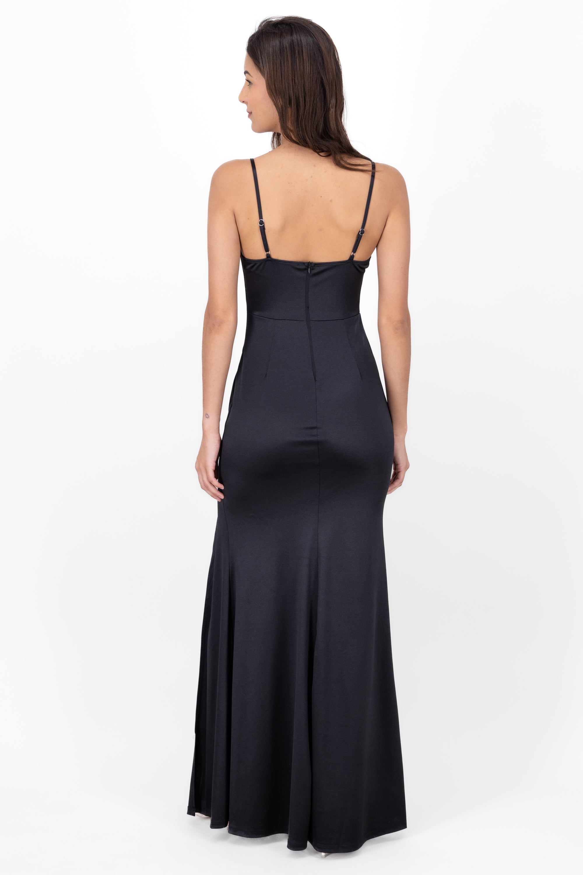 Maxi dress waterfall BLACK