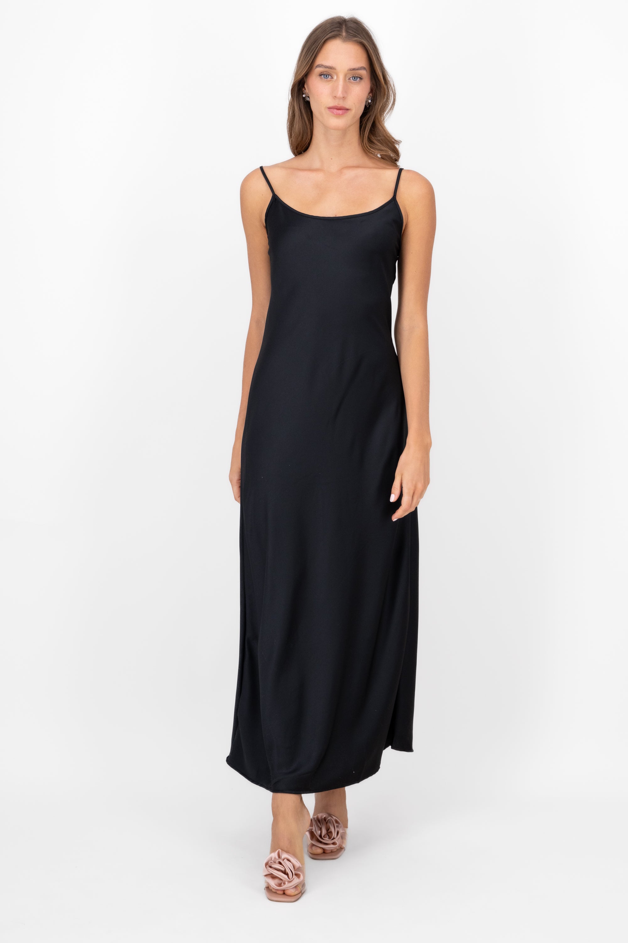 Maxi Satin dress BLACK