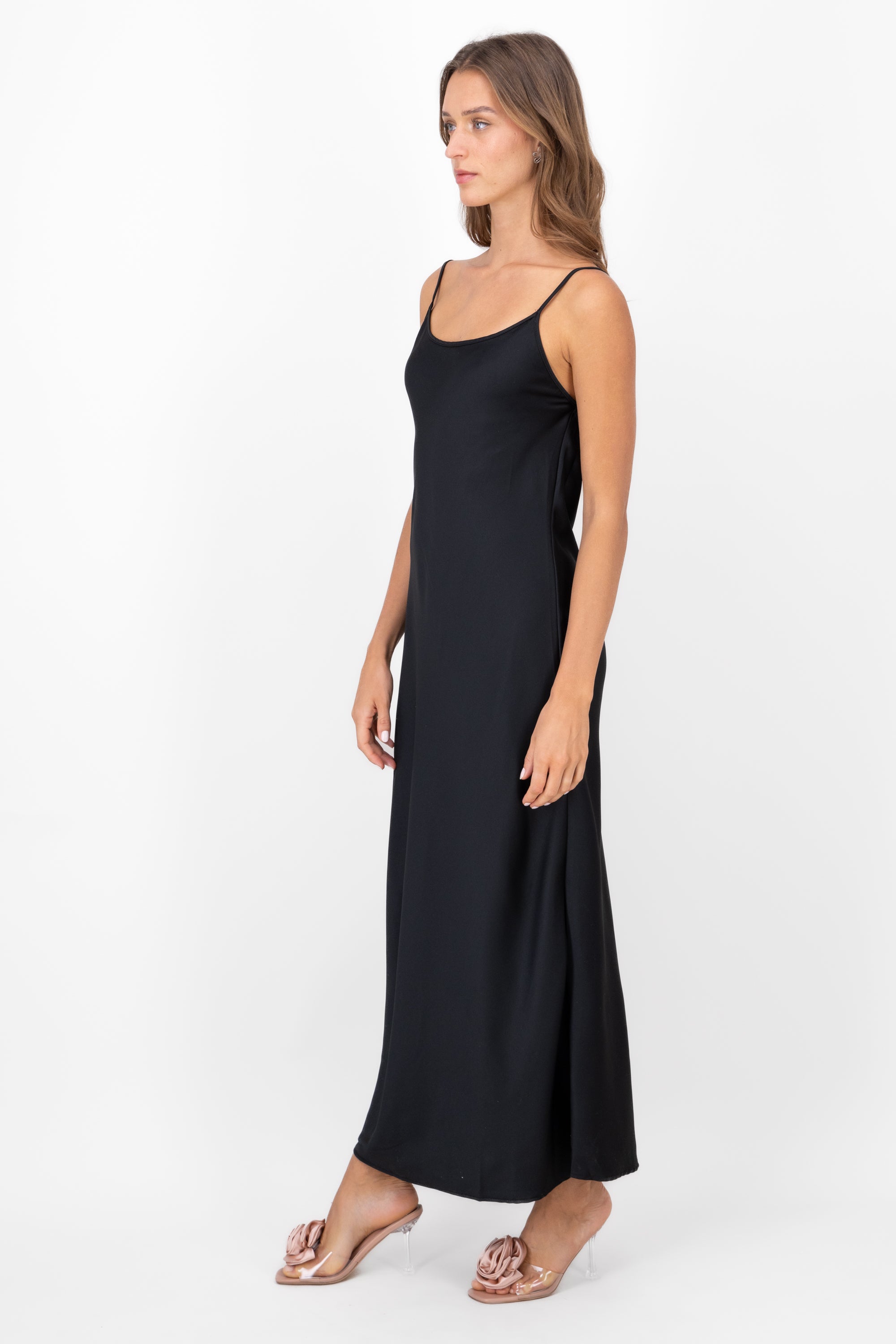 Maxi Satin dress BLACK