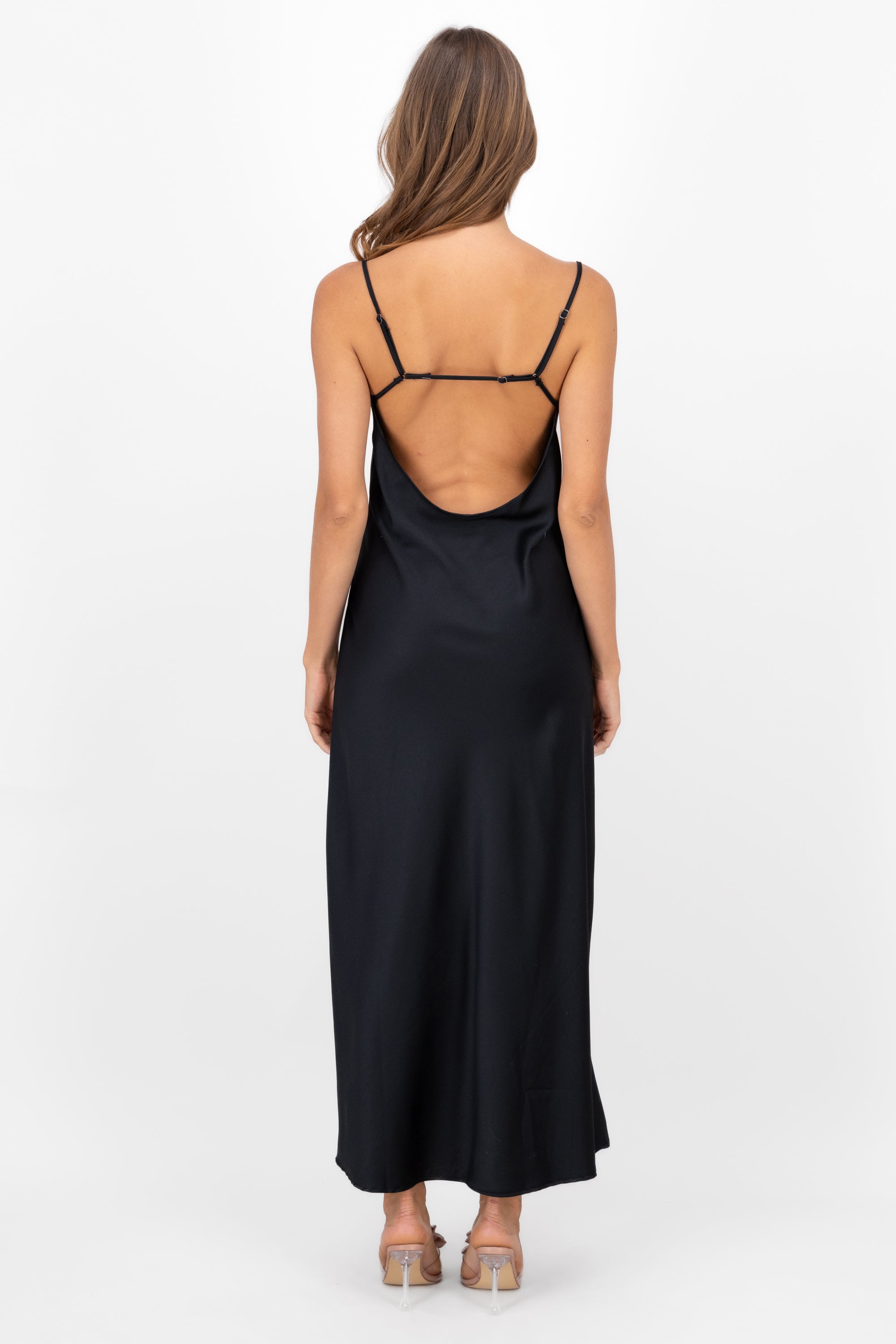 Maxi Satin dress BLACK