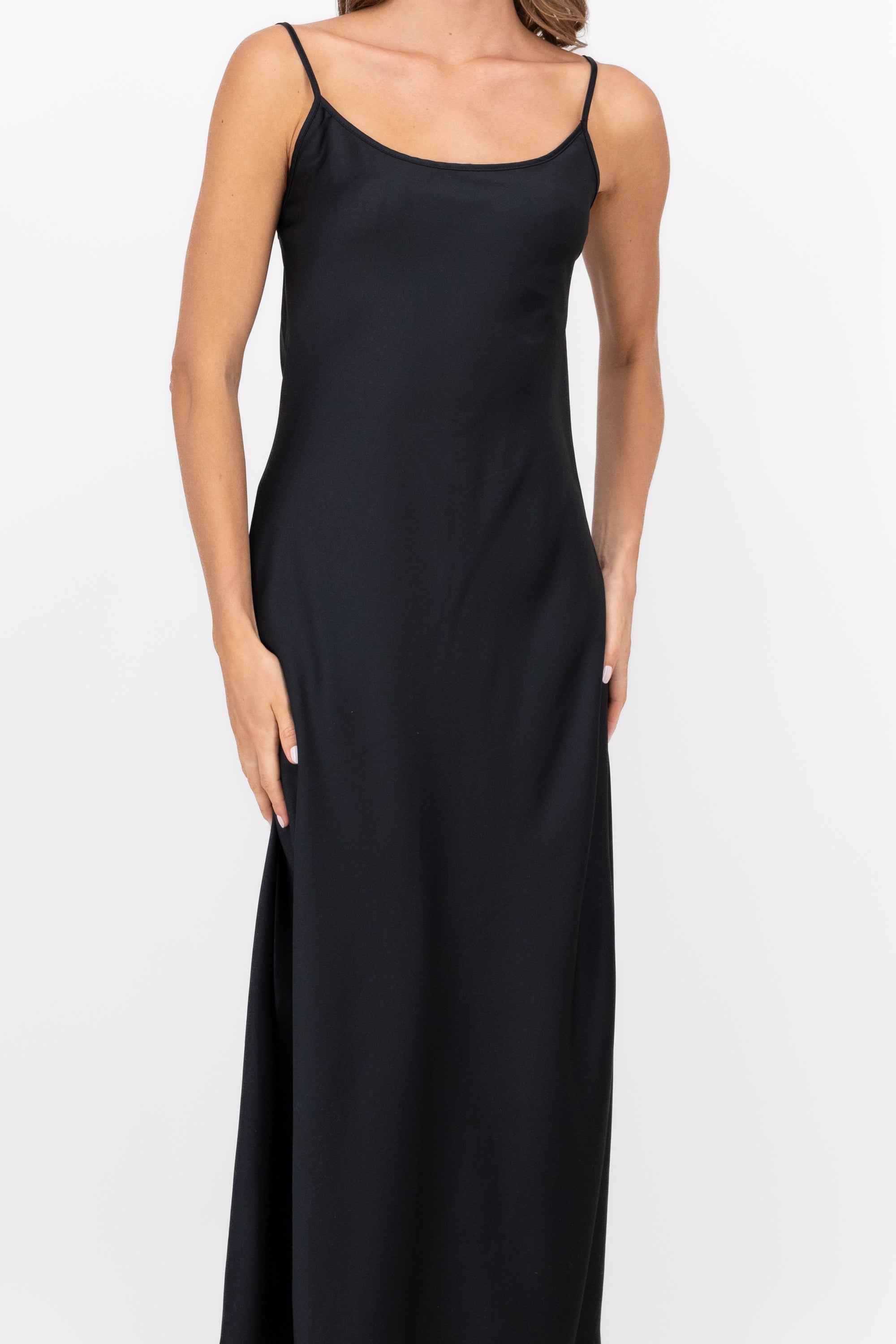 Maxi Satin dress BLACK