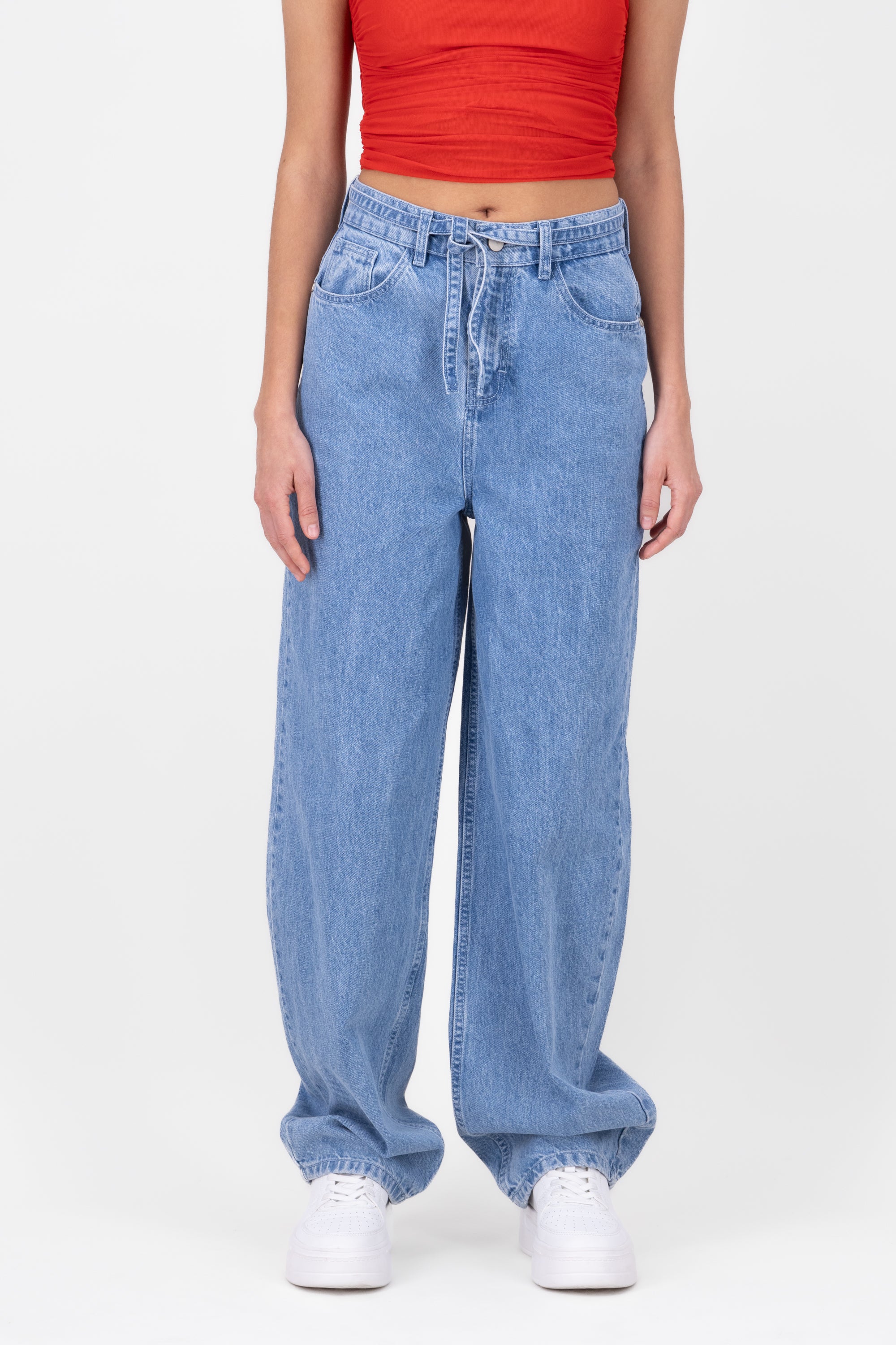 Jeans baggy jareta BLEACHED