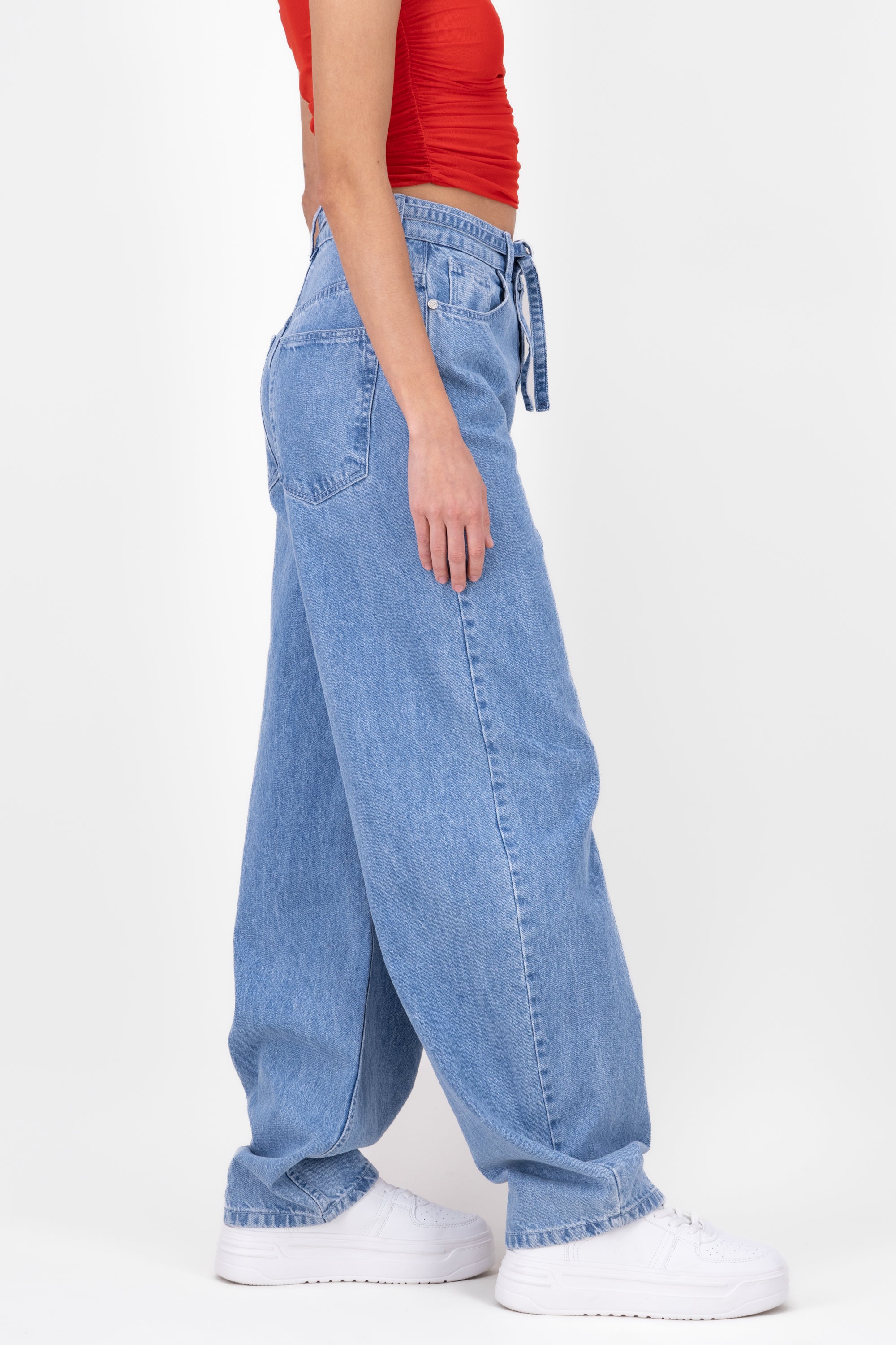 Jeans baggy jareta BLEACHED