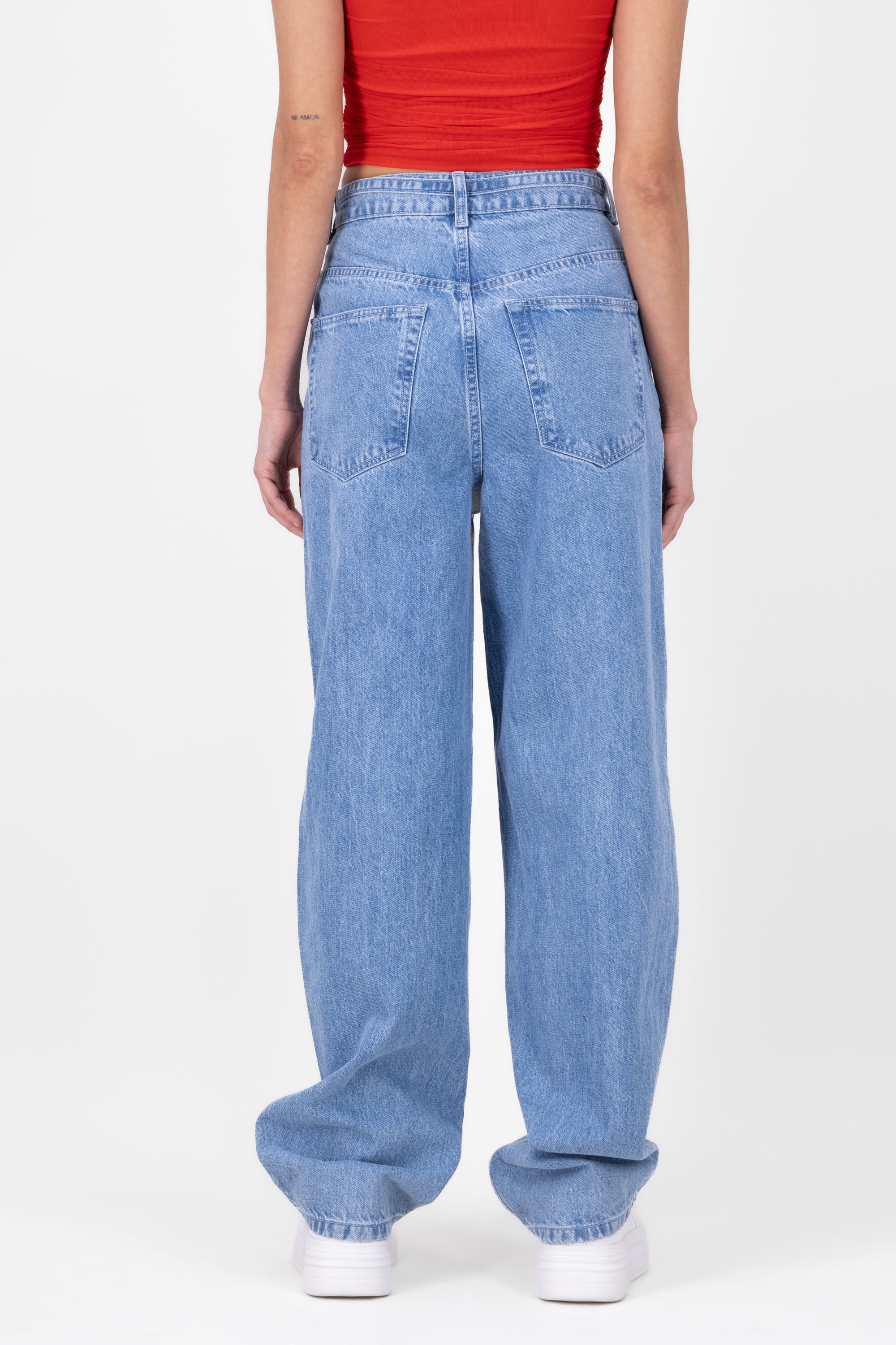 Jeans baggy jareta BLEACHED