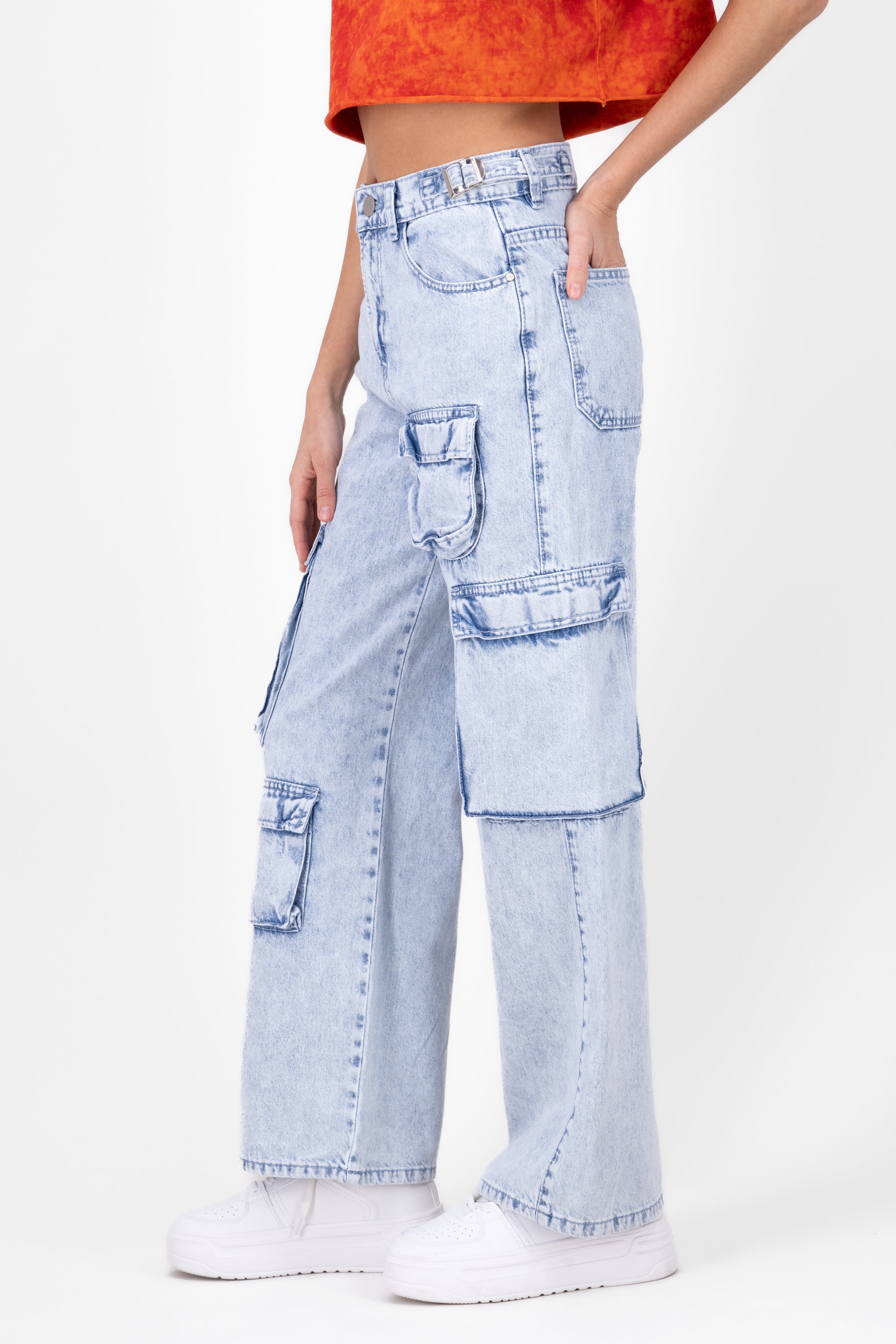 Jeans Cargo 4 Asymmetric Bags ACID LIGHT