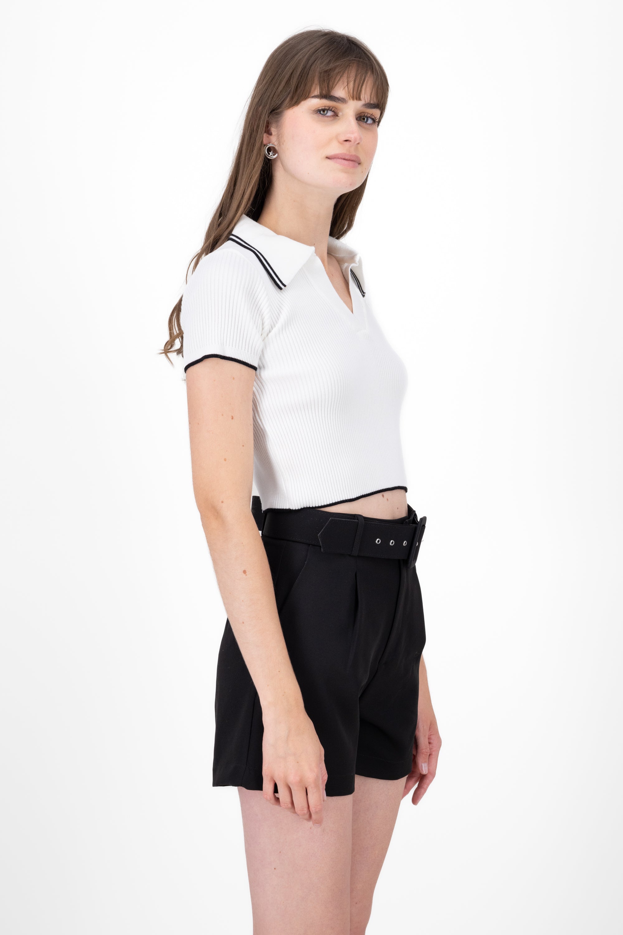 TOP POLO FABRIC CONTRAST COLOR HYPSters White Combo