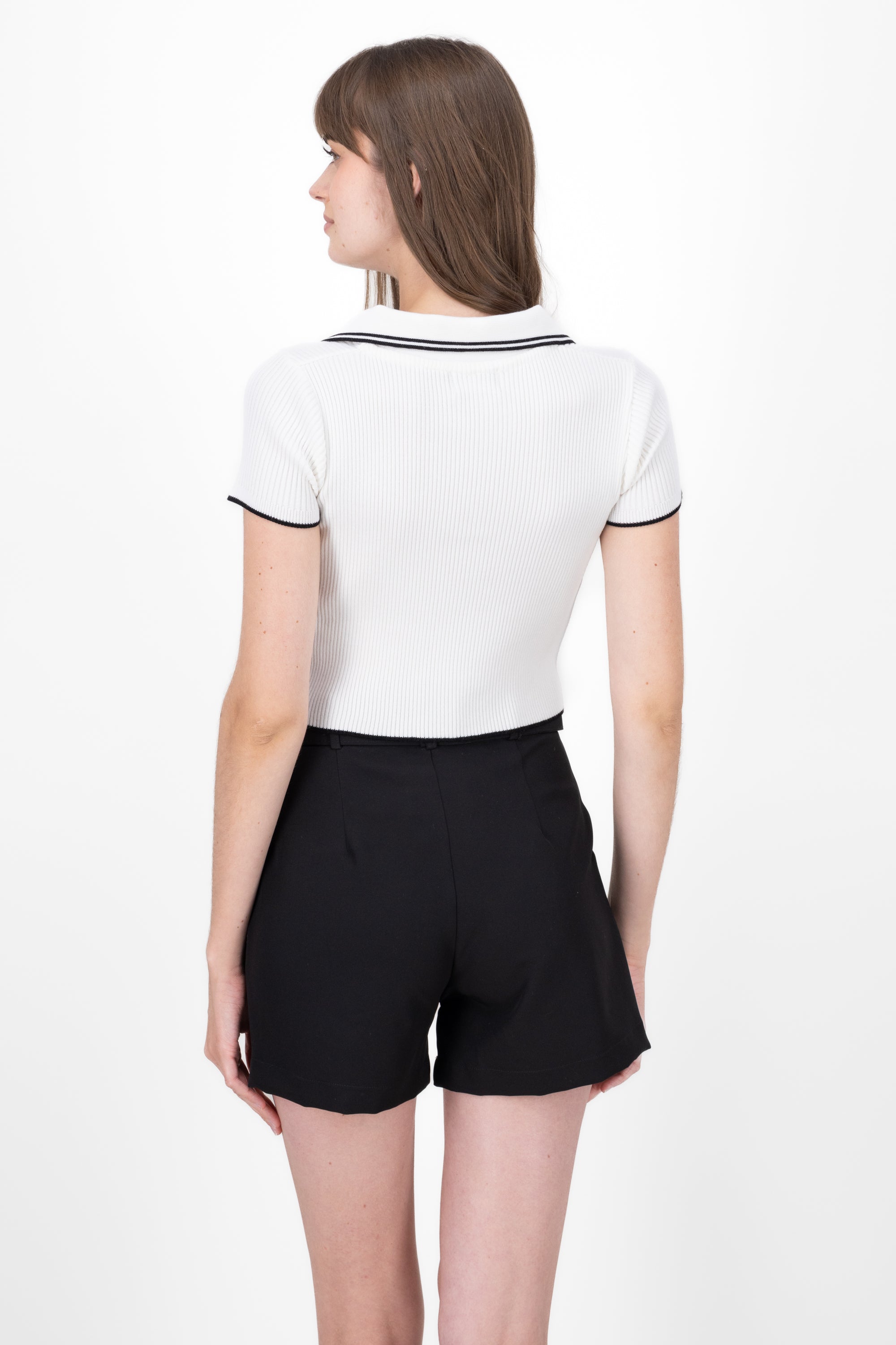 TOP POLO FABRIC CONTRAST COLOR HYPSters White Combo