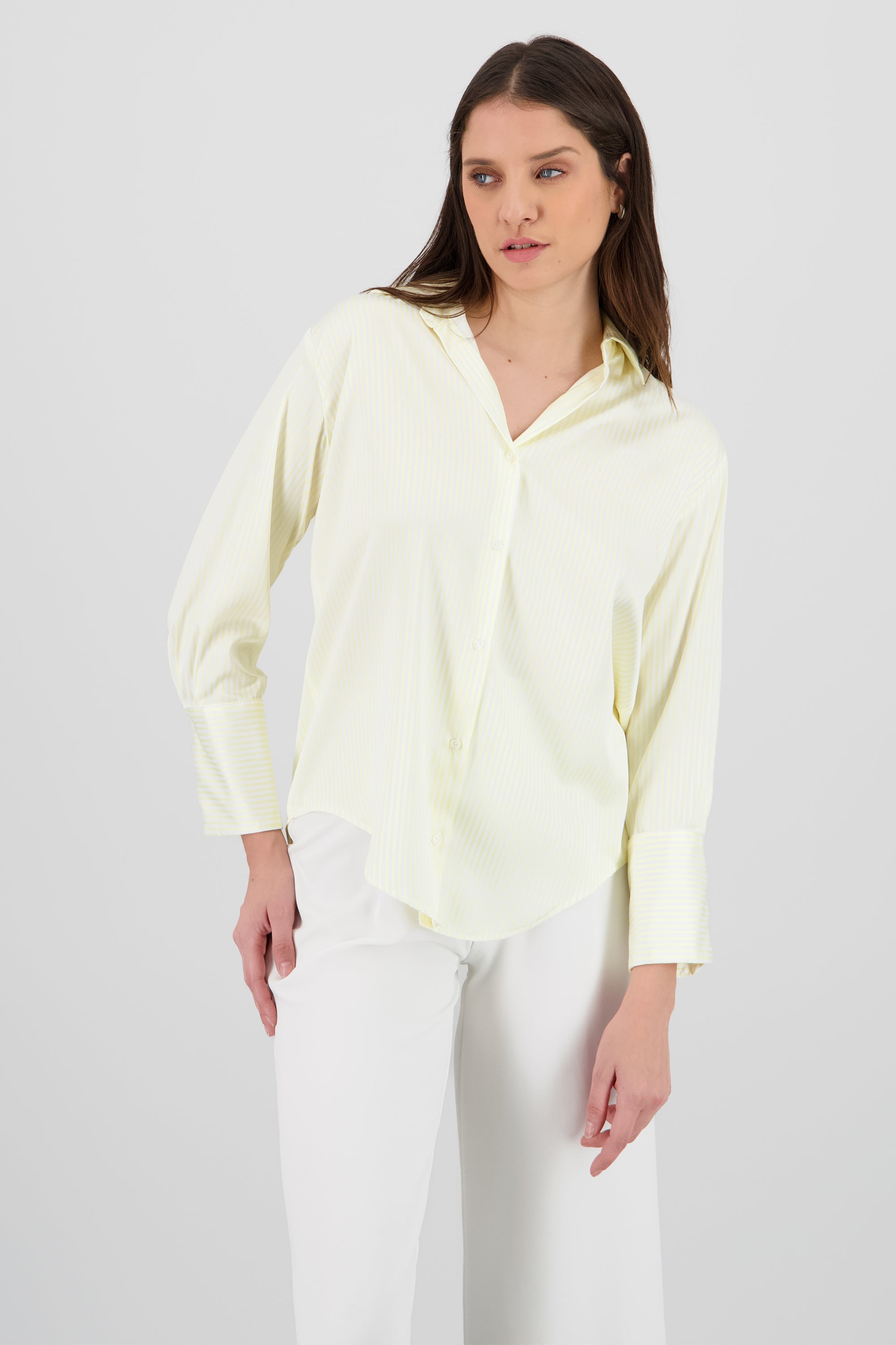 Blusa satin rayas manga larga Hypsters AMARILLO PASTEL