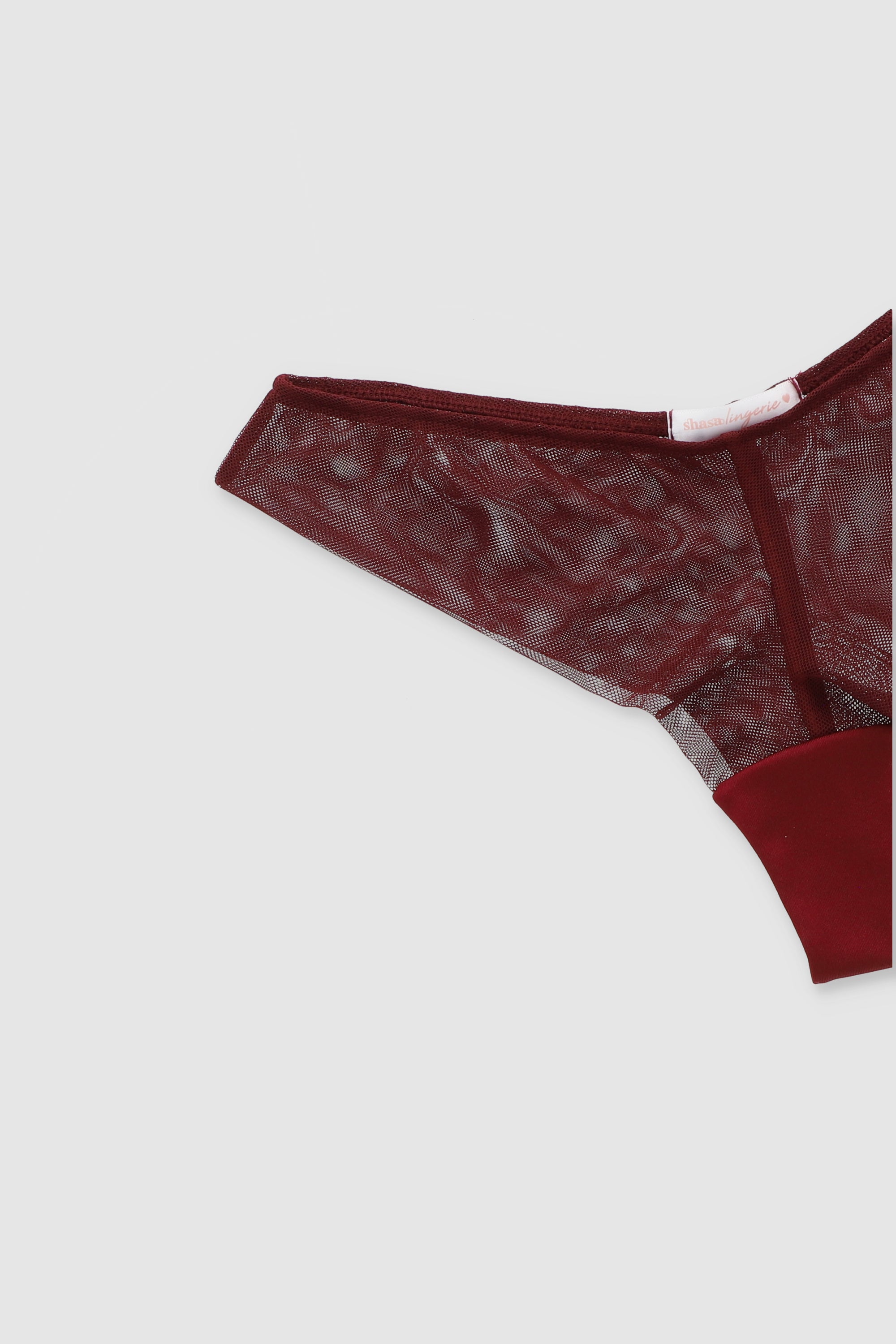 Tanga de mesh y licra VINO