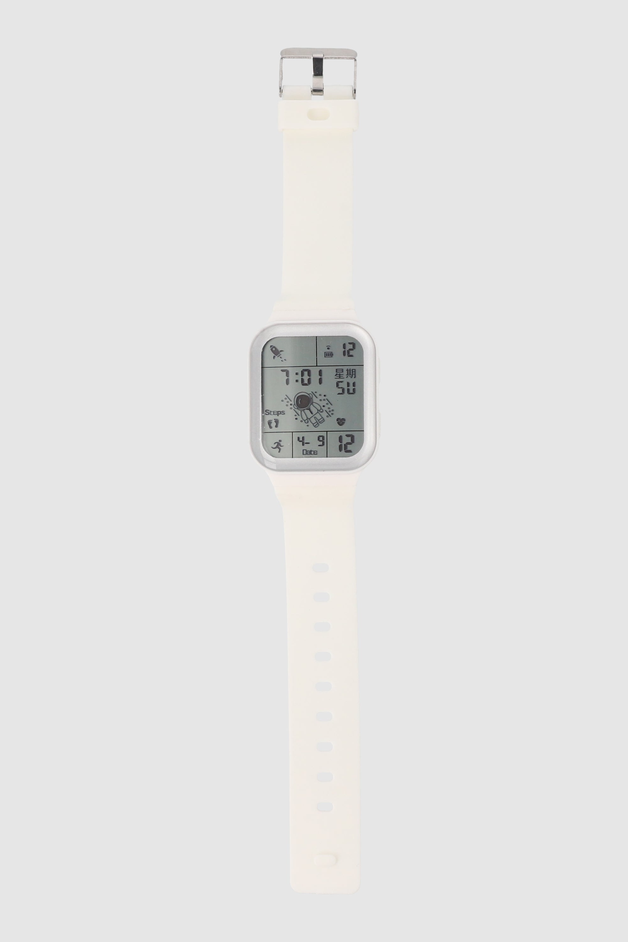 Reloj digital cuadrado BLANCO