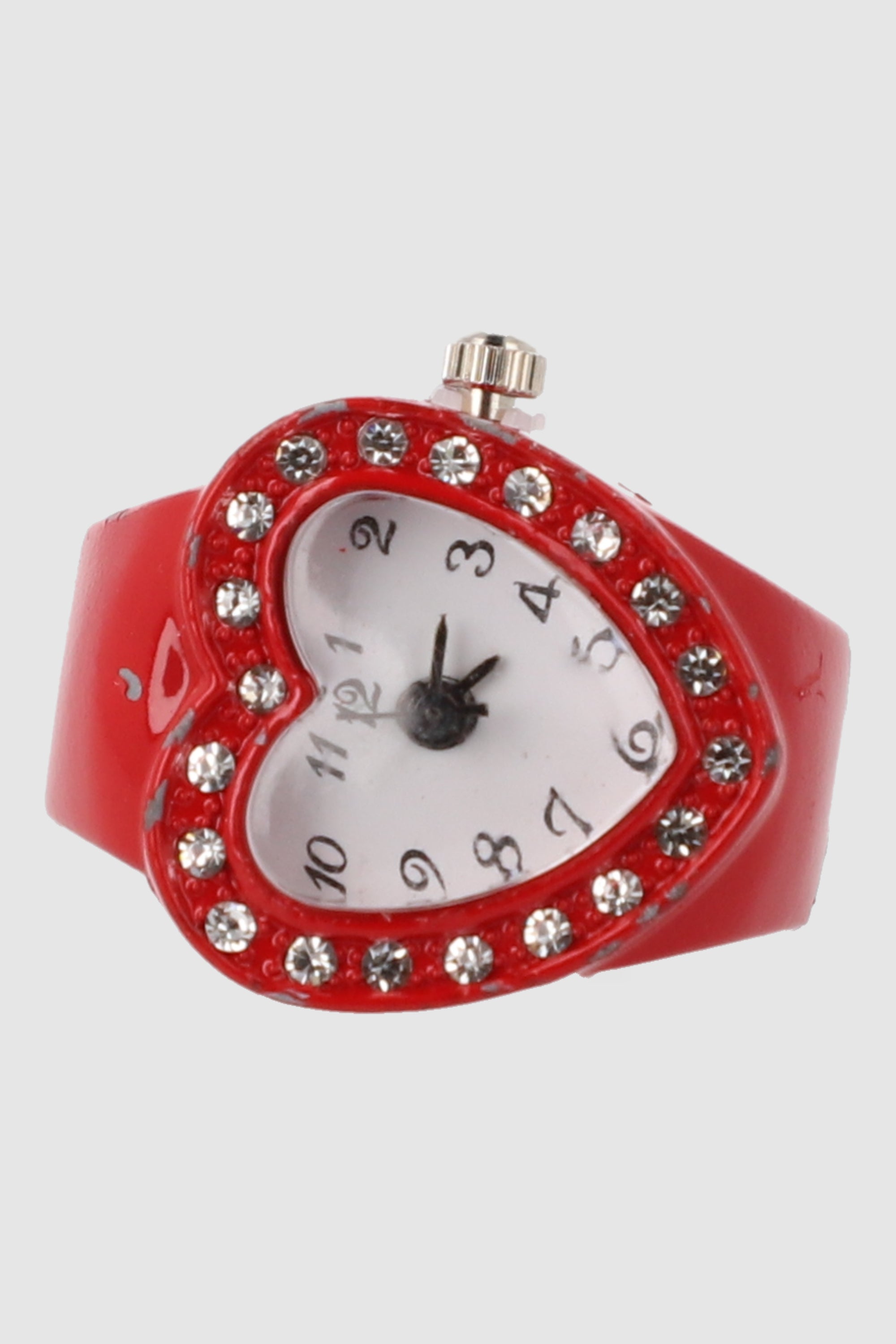 Anillo reloj corazon color ROJO