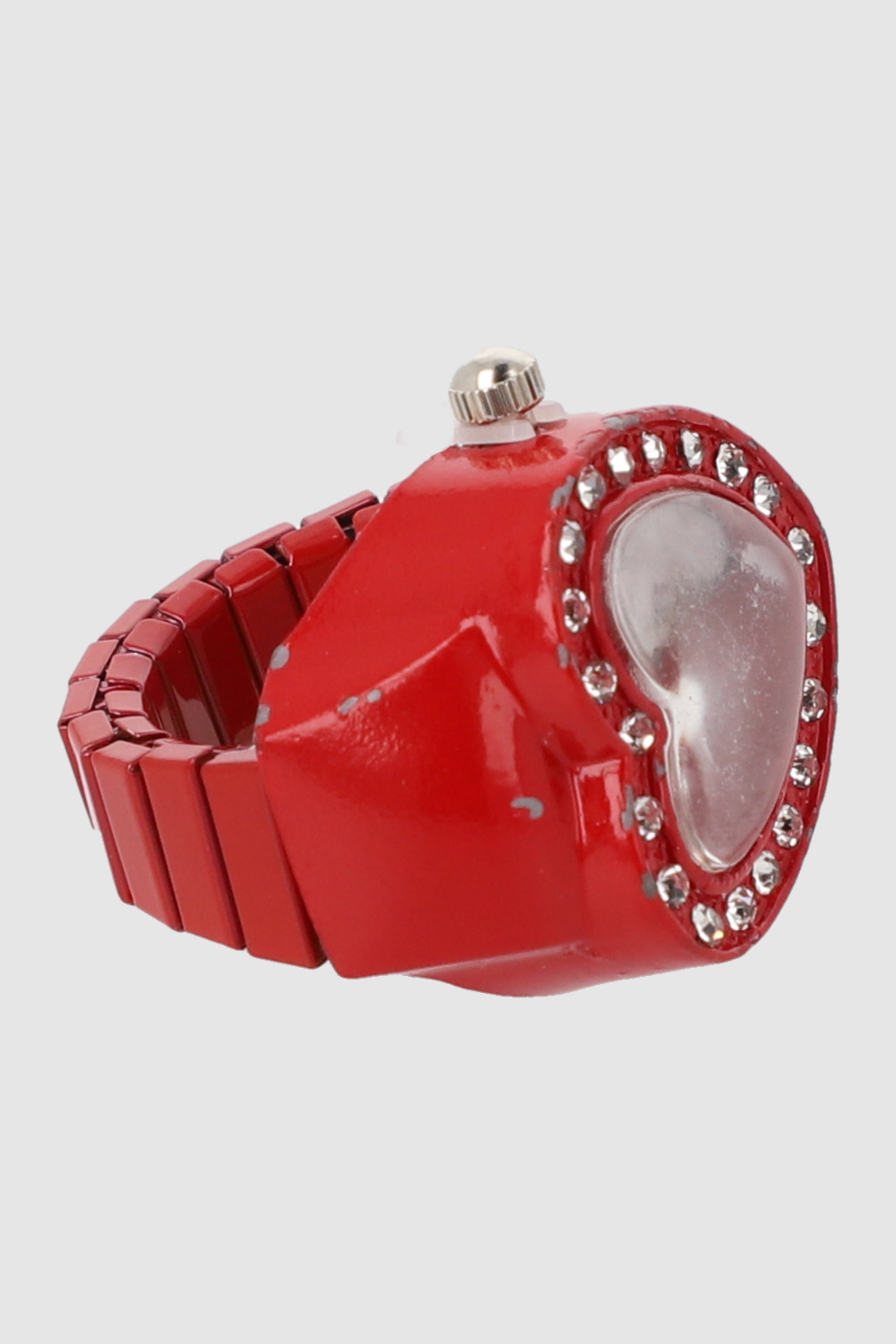 Anillo reloj corazon color ROJO