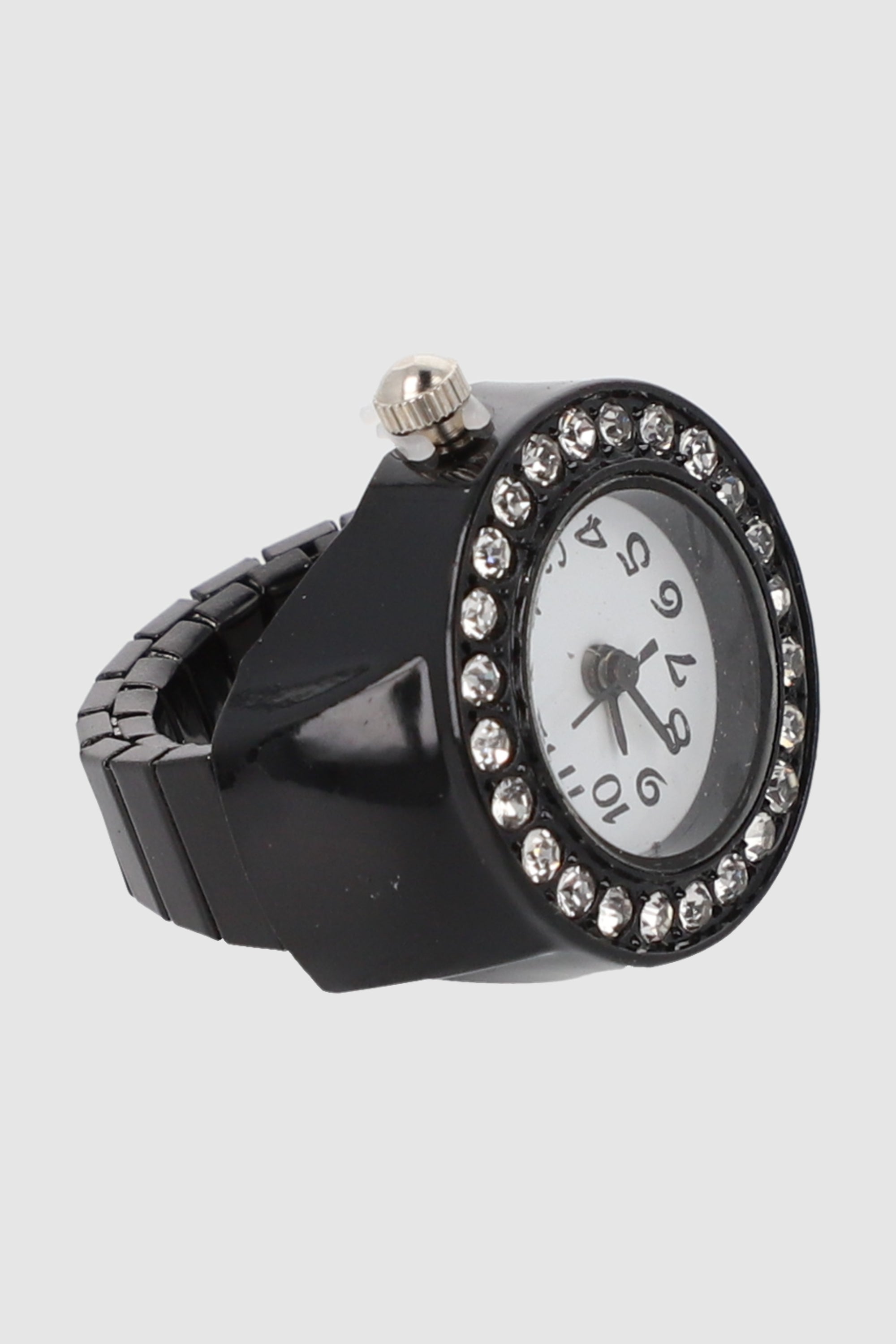 Anillo reloj brillos color NEGRO