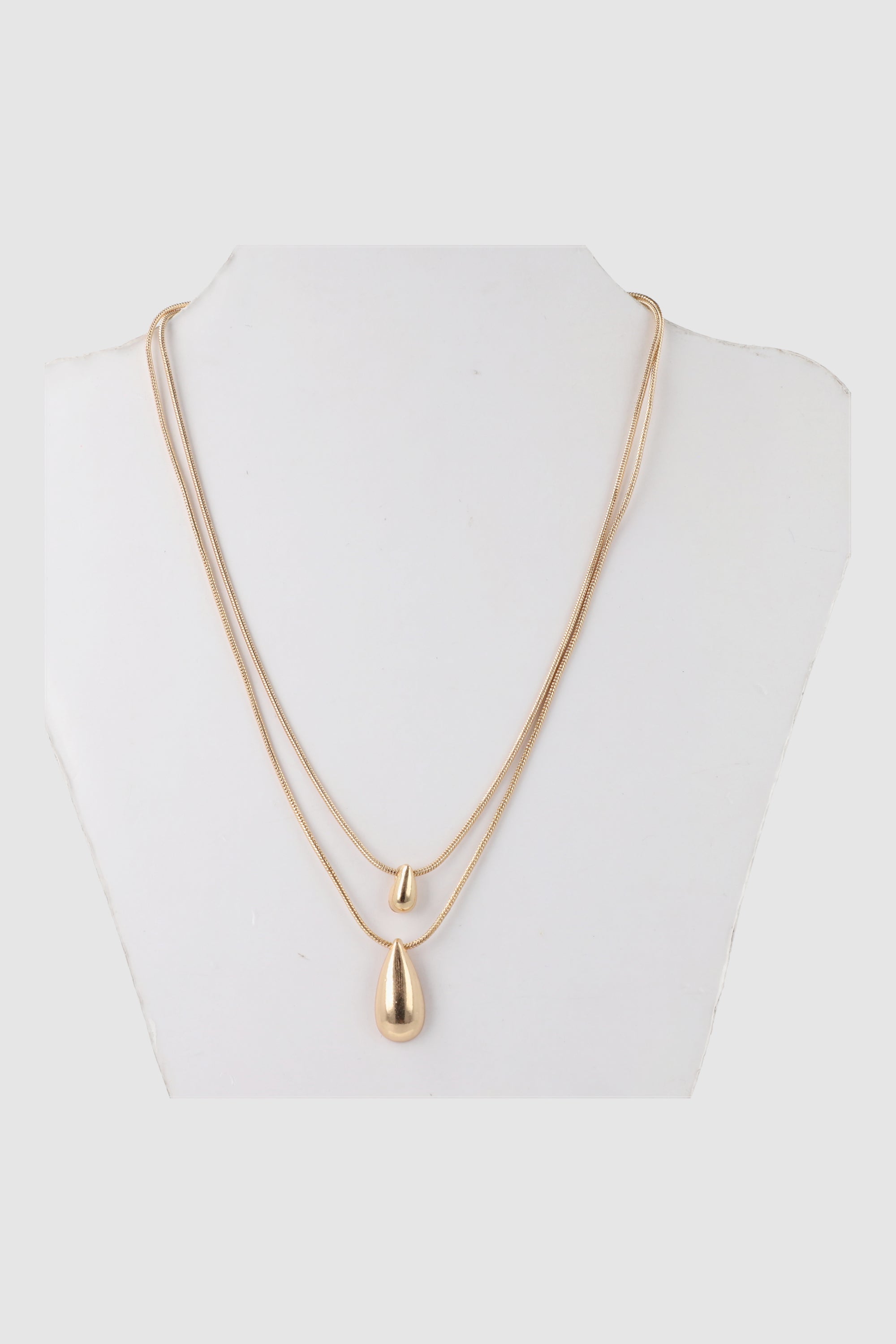 COLLAR 2 CAPAS GOTA METAL ORO