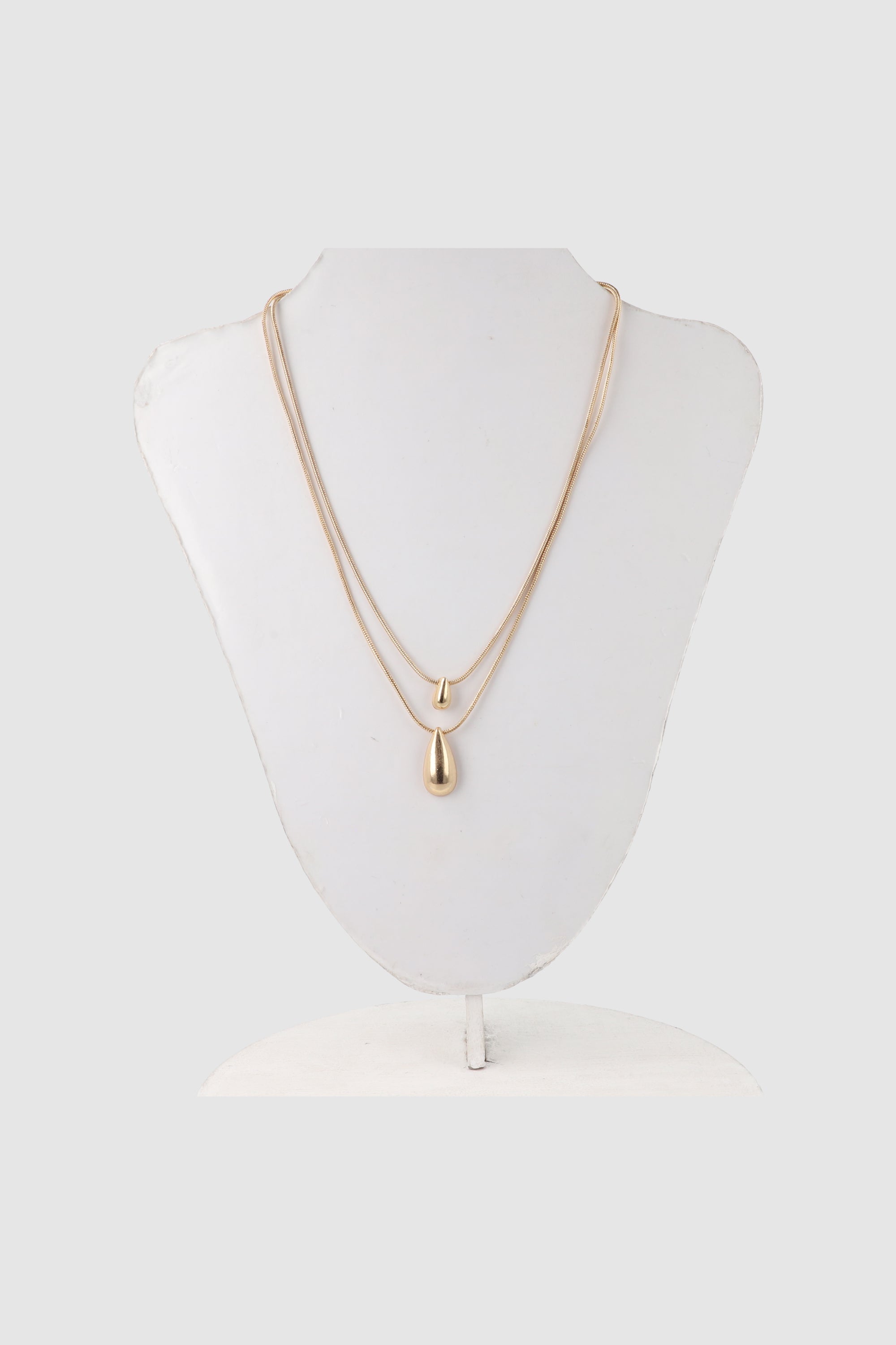 COLLAR 2 CAPAS GOTA METAL ORO