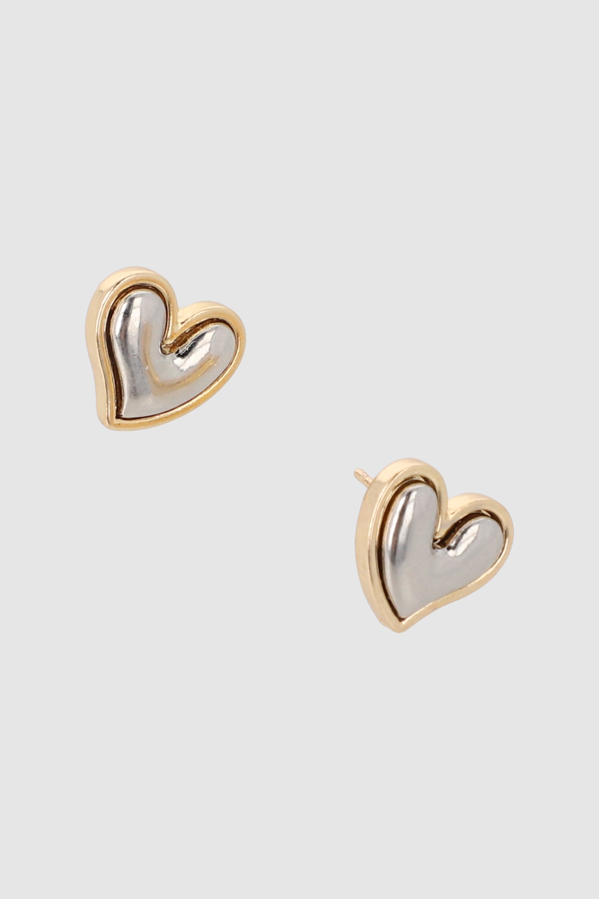 ARETES CORAZON  METAL BORDE ORO