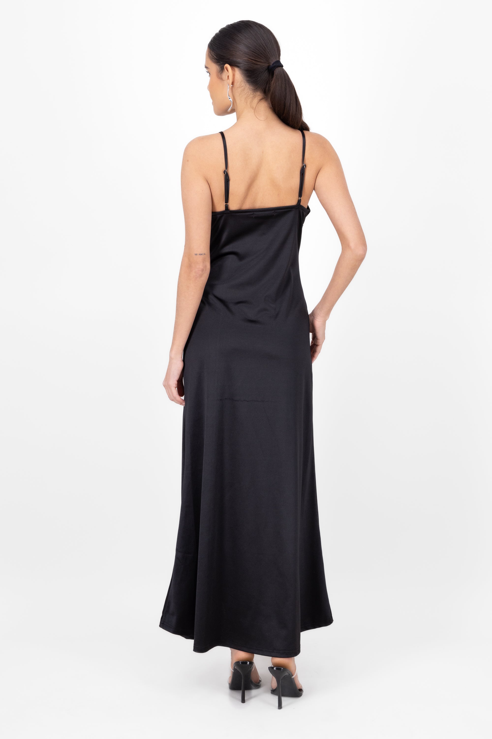 Maxi Dress open leg BLACK