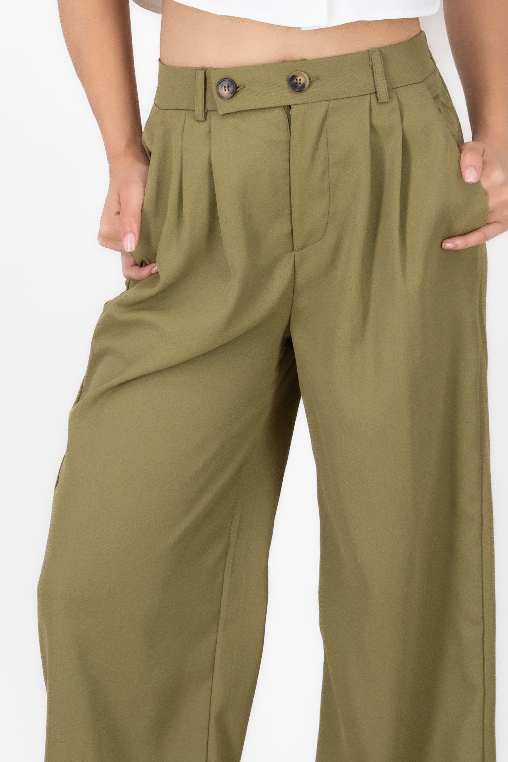 Pantalon sastre doble boton Hypsters OLIVO