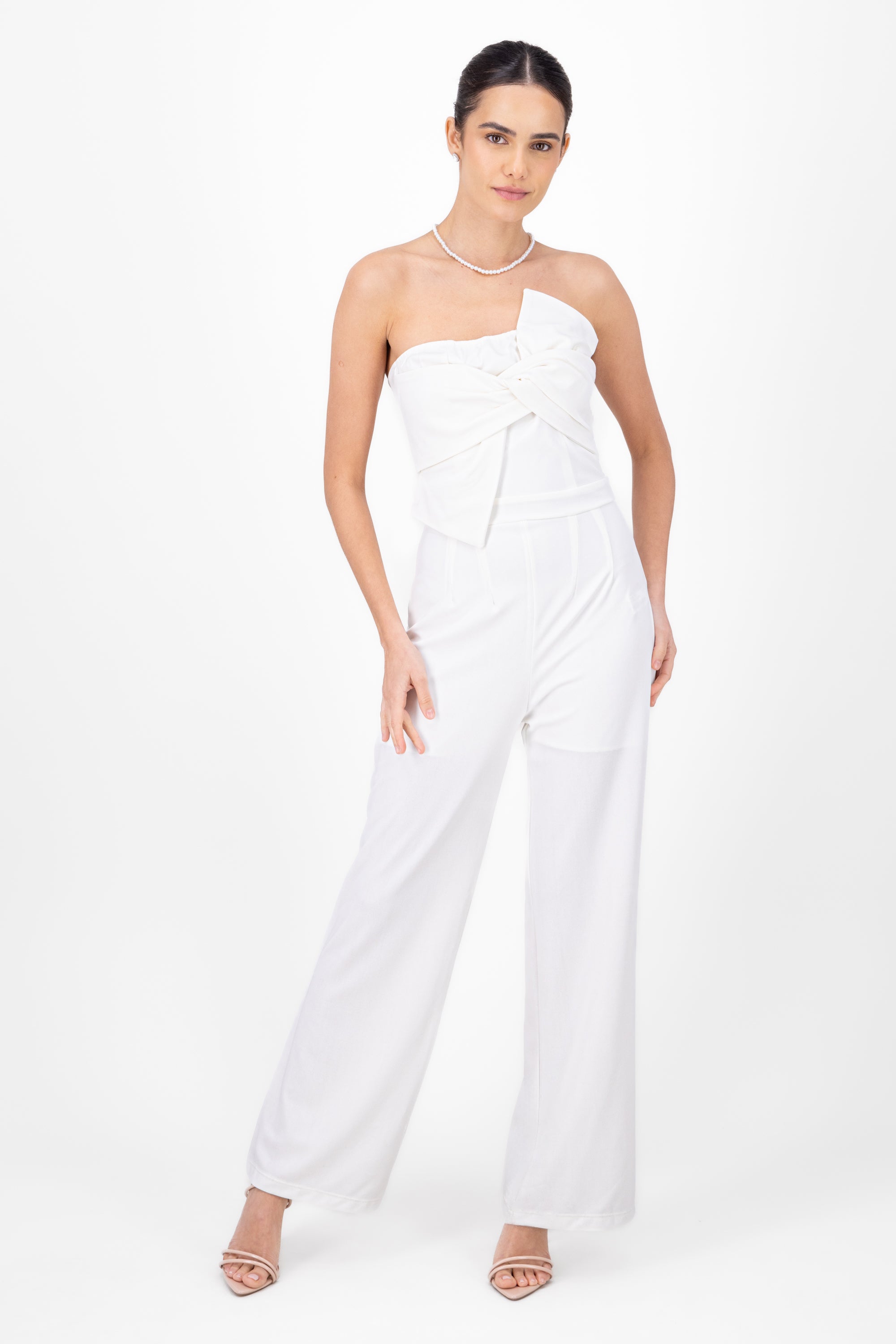 Jumpsuit strapless moño top Hypsters BLANCO