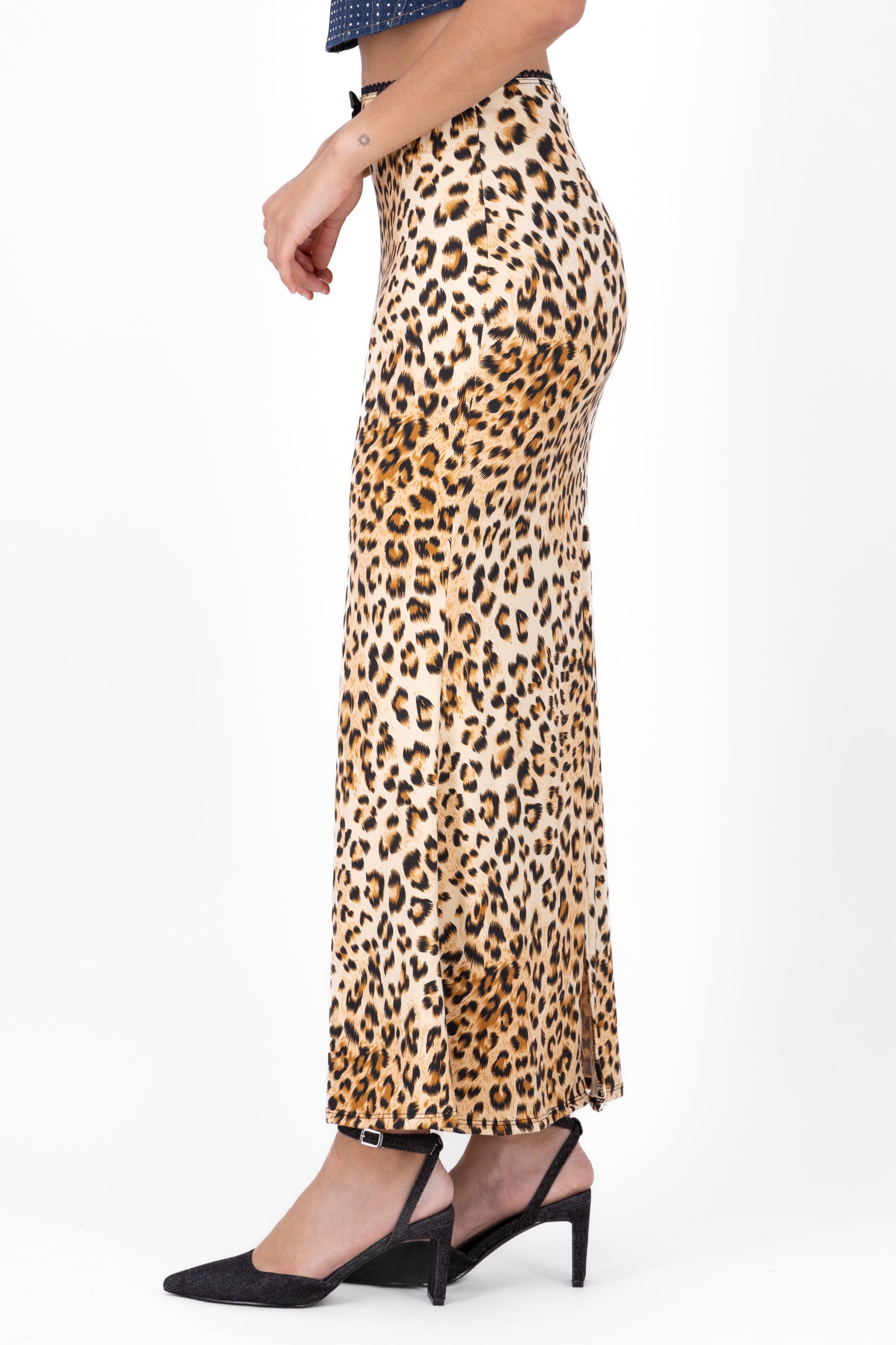 Maxi Leopard Maxi Skirt CAFE COMBO