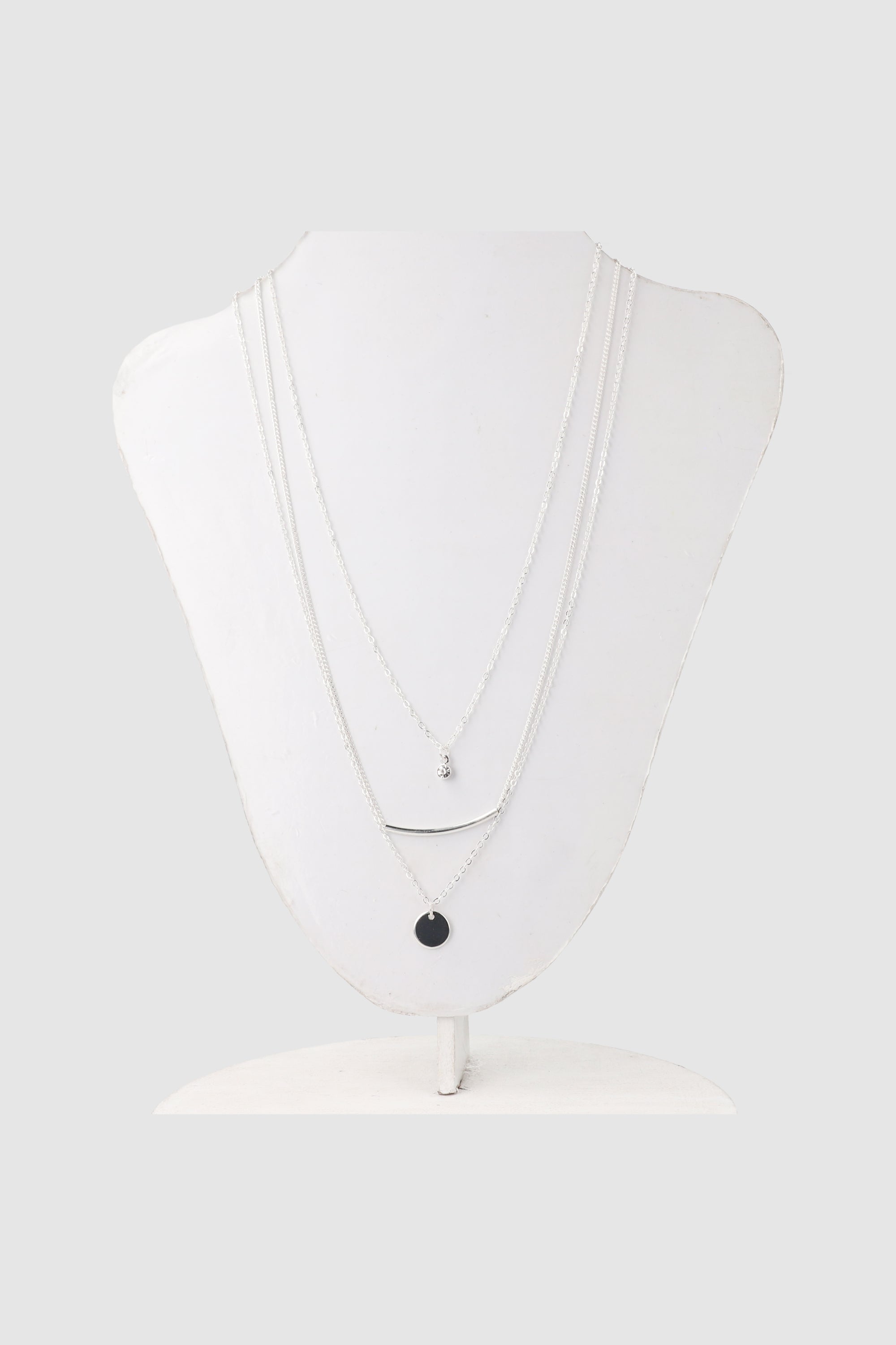 Collar 3 capas brillo PLATA