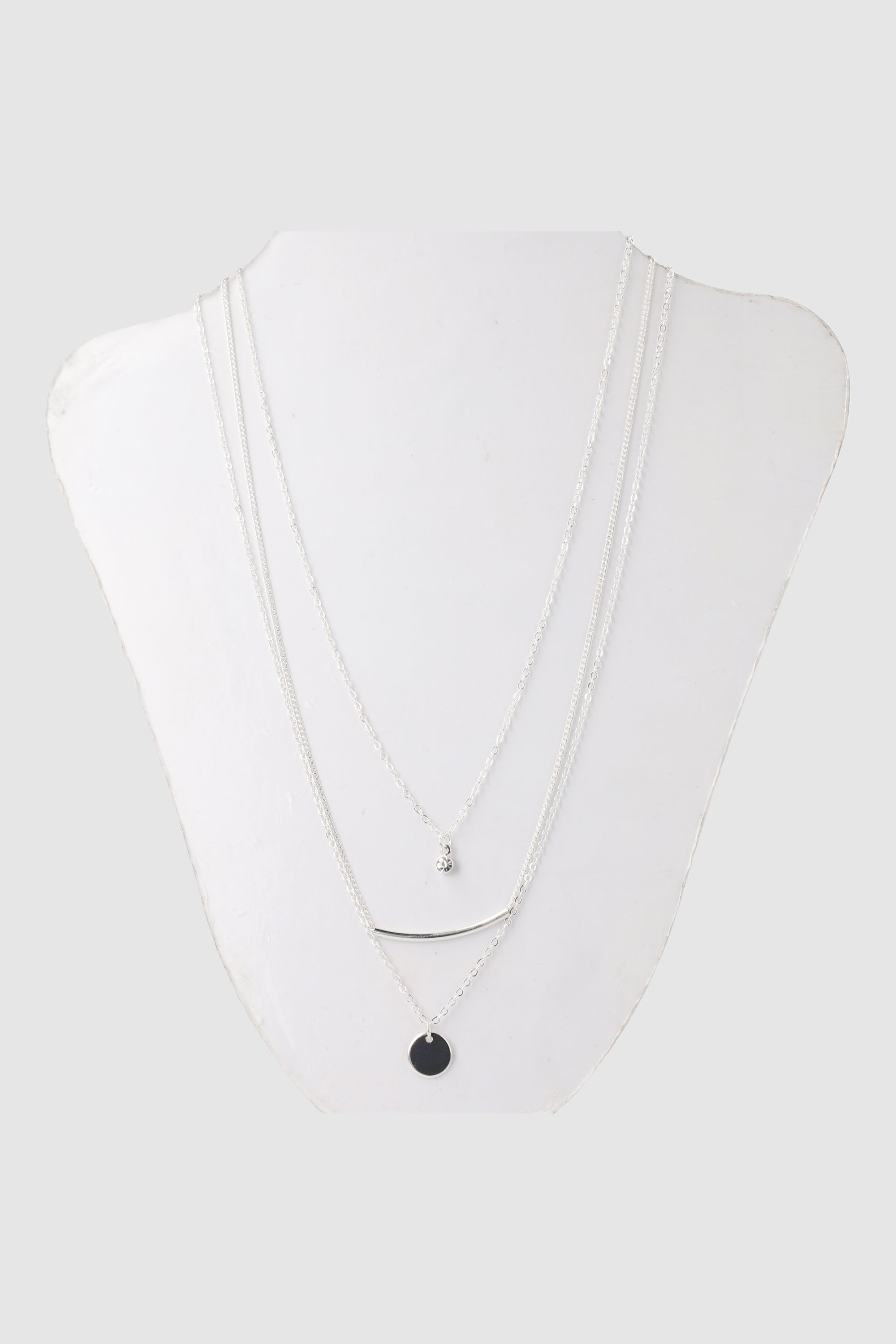 Collar 3 capas brillo PLATA