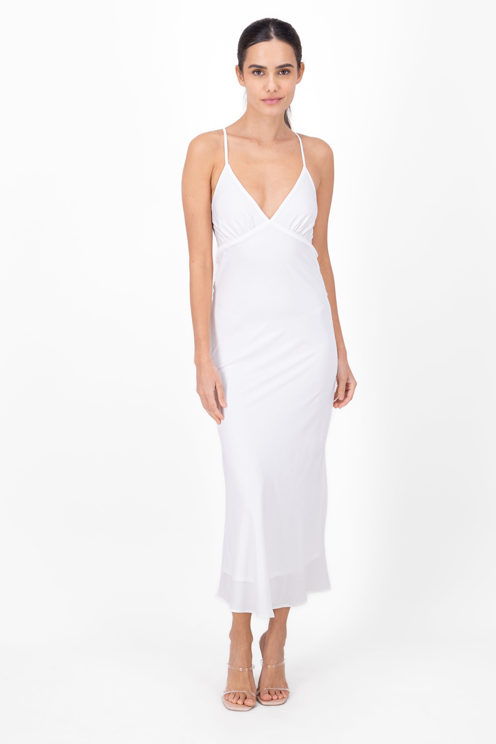 Vestido maxi tirantes BLANCO