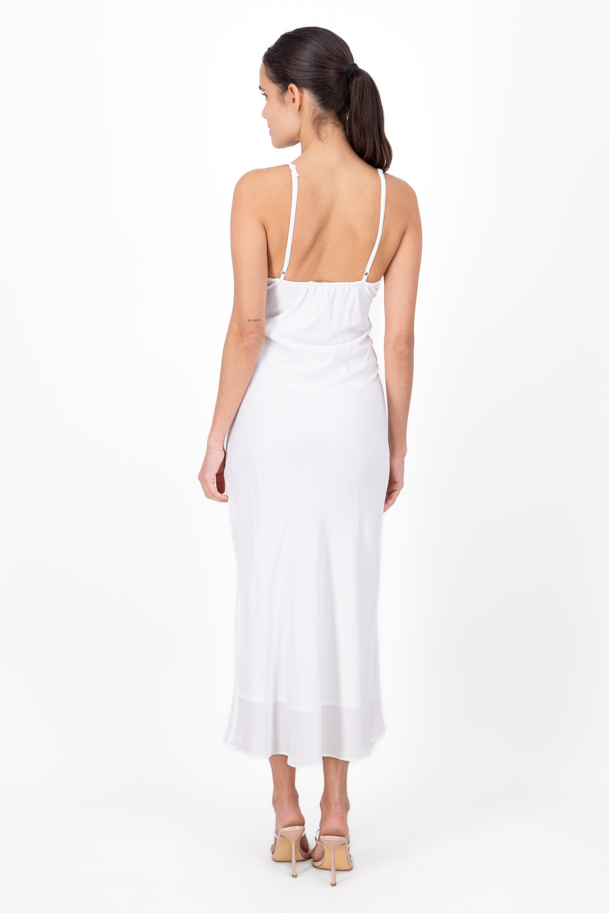 Vestido maxi tirantes BLANCO