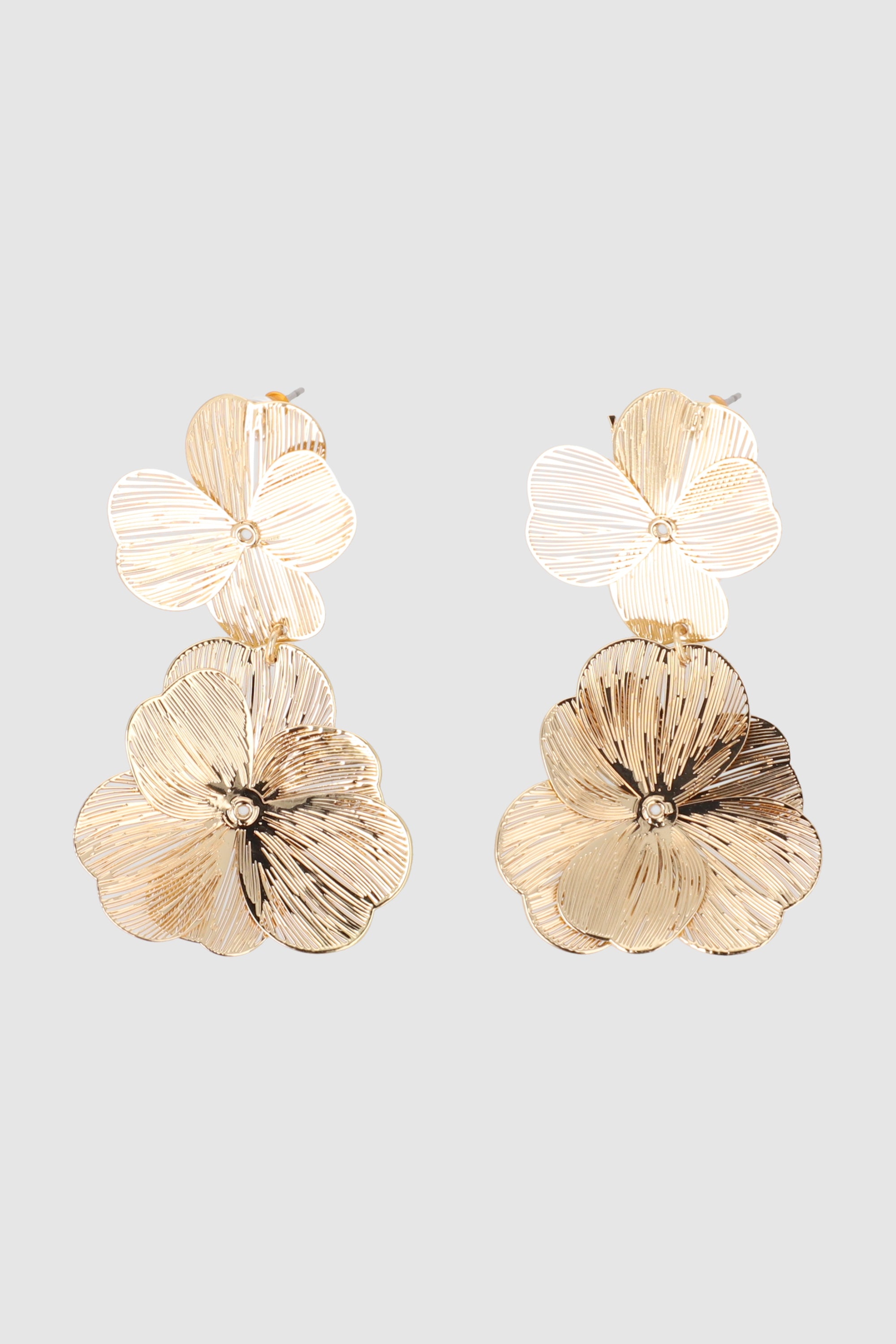 Aretes doble flor filigrana ORO