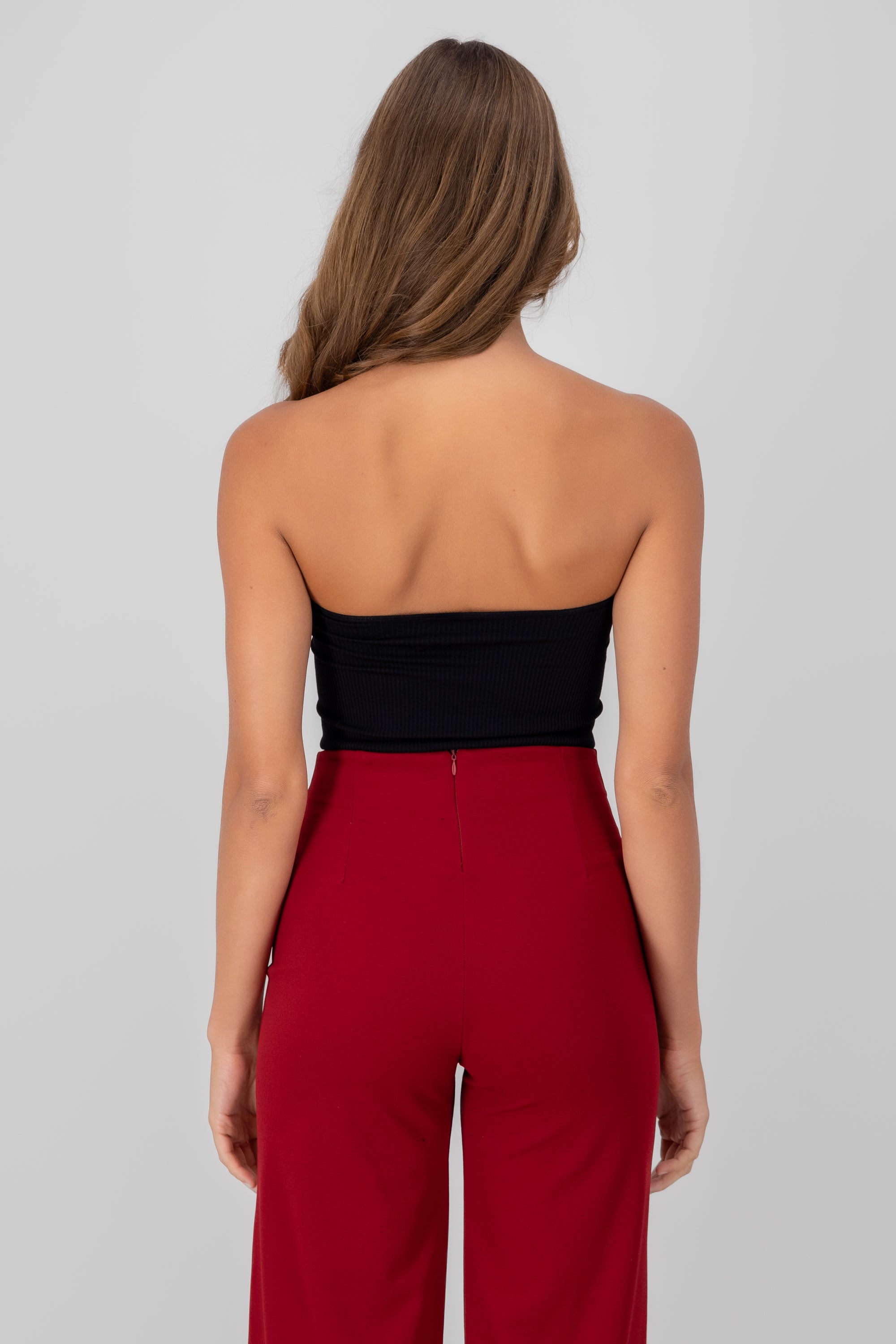 Top Seamless in Flower Detail BLACK