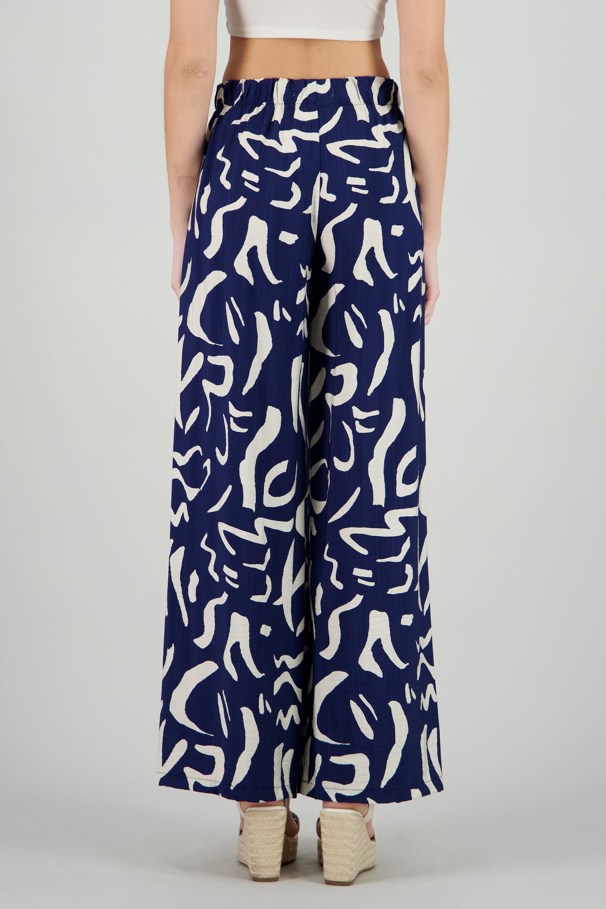 Pantalon fluido detalle estampado MARINO COMBO