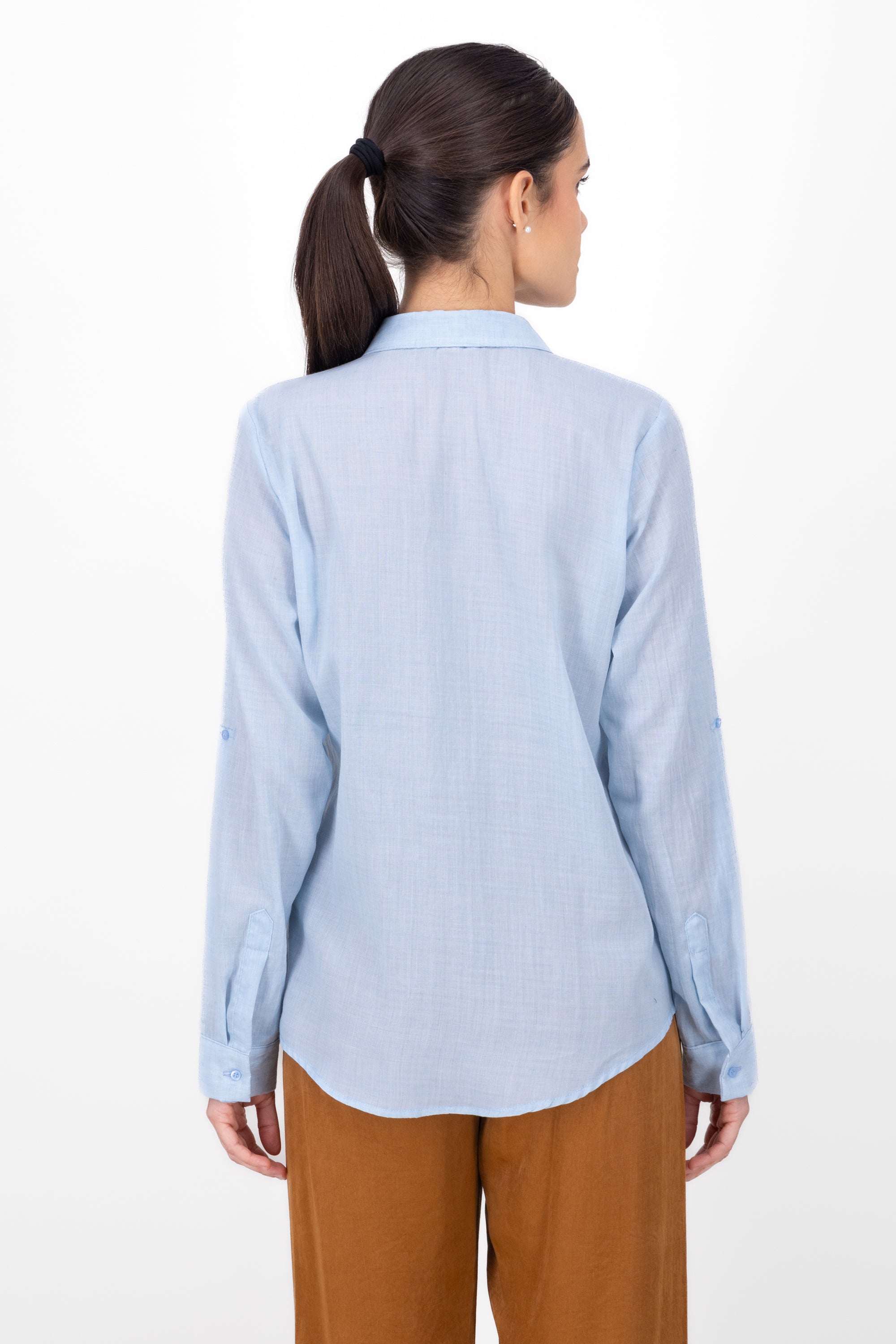 Camisa amplia lisa AZUL