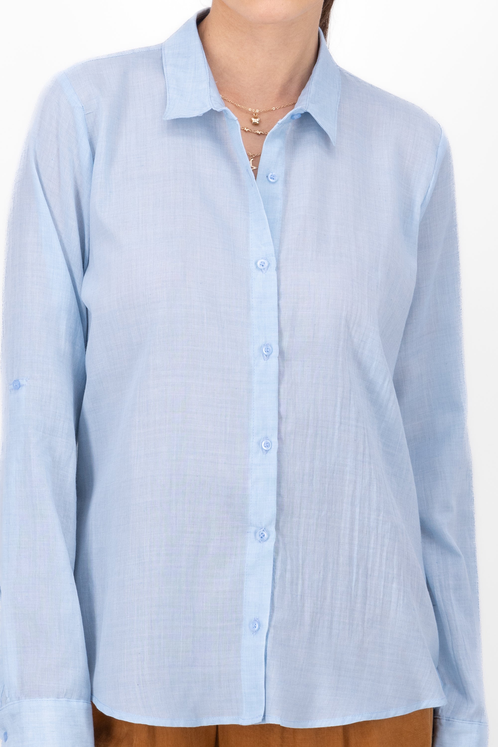 Camisa amplia lisa AZUL