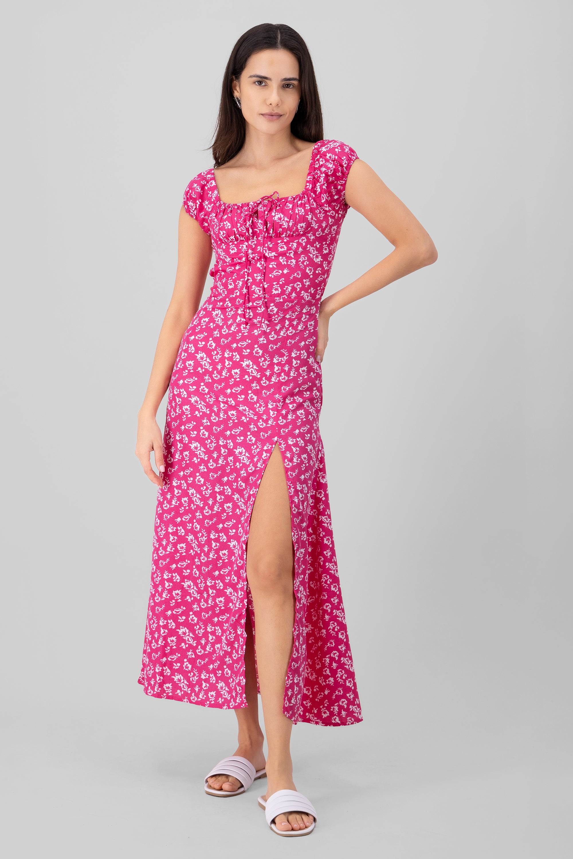 Vestido midi flores FIUSHA COMBO