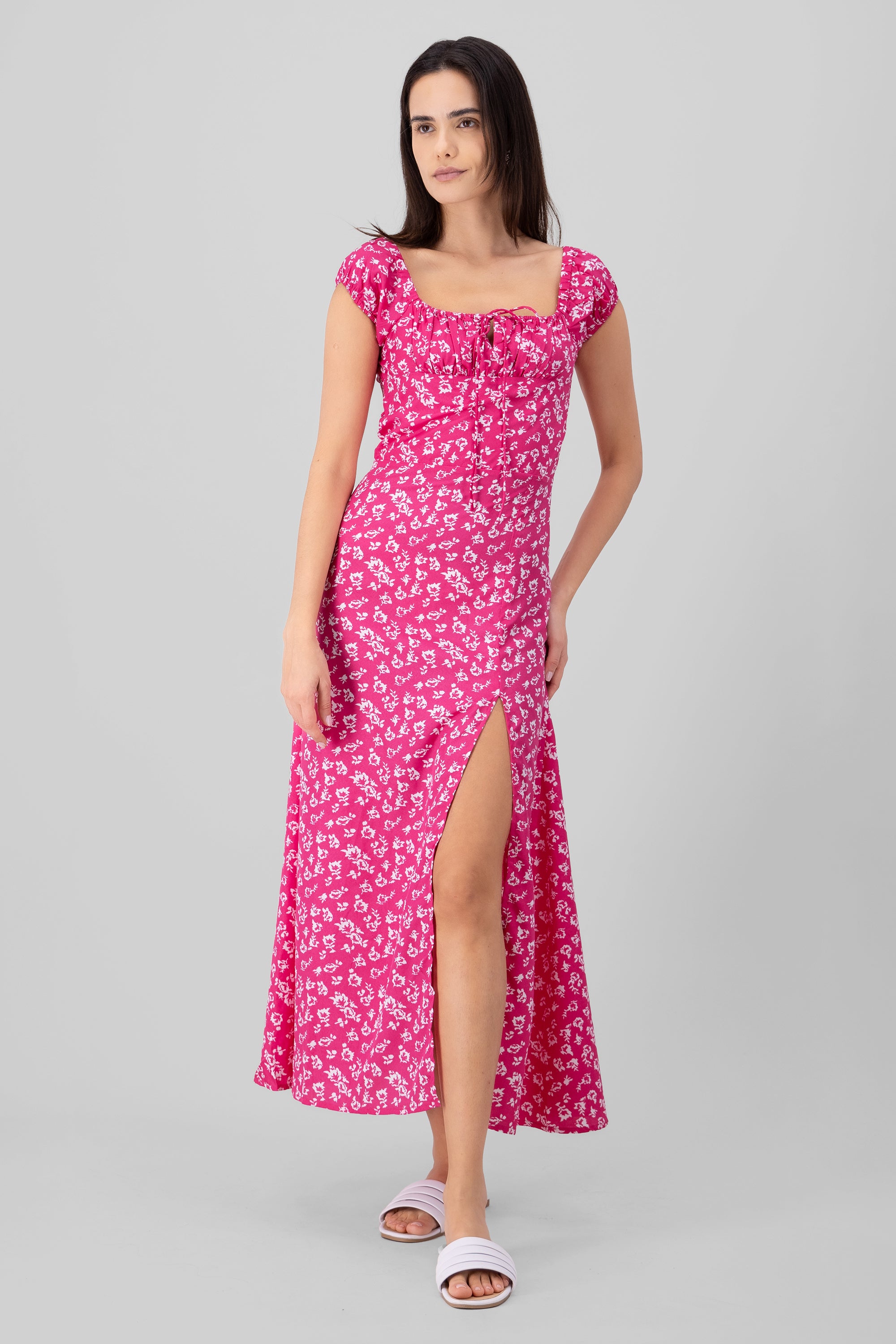 Vestido midi flores FIUSHA COMBO