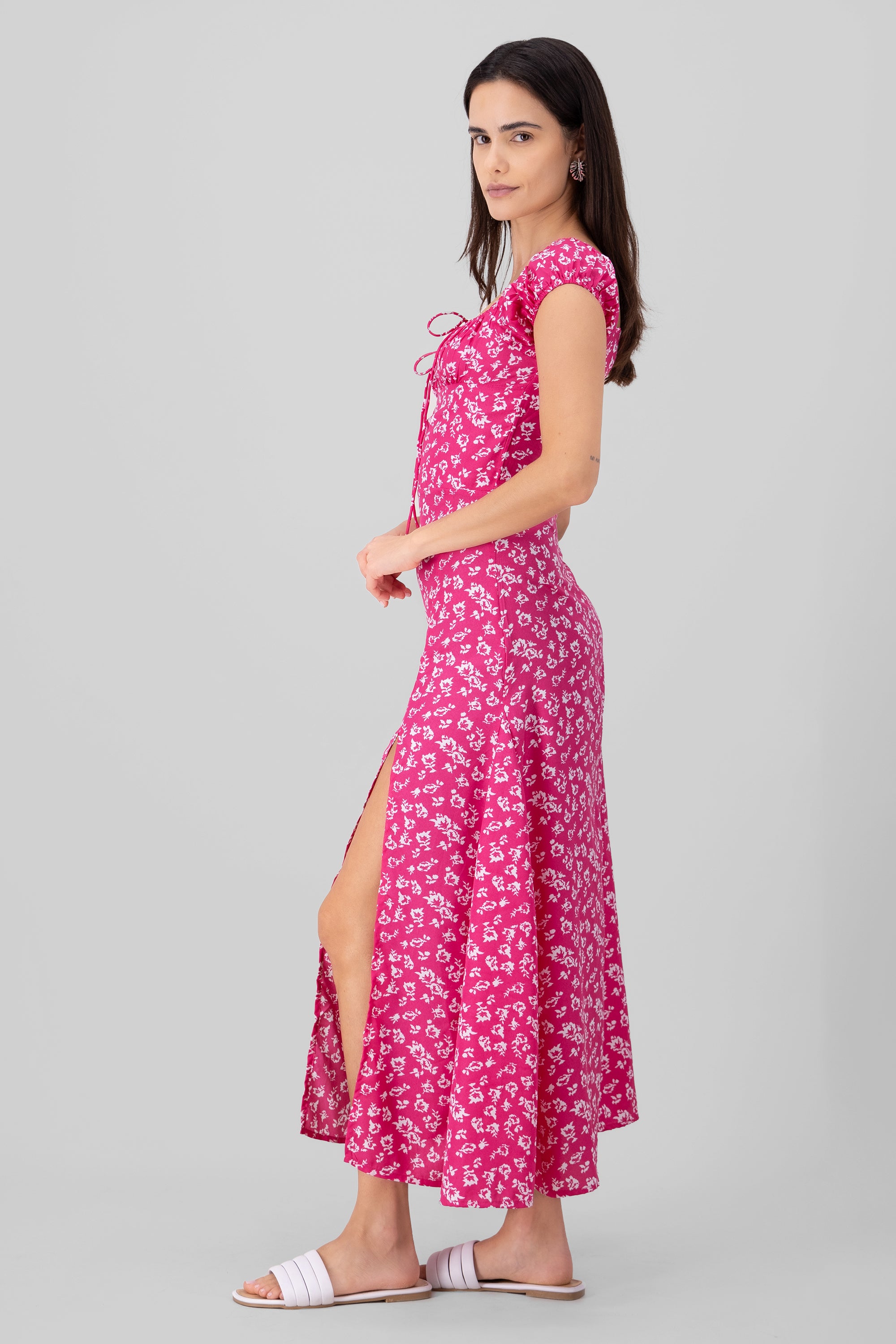 Vestido midi flores FIUSHA COMBO