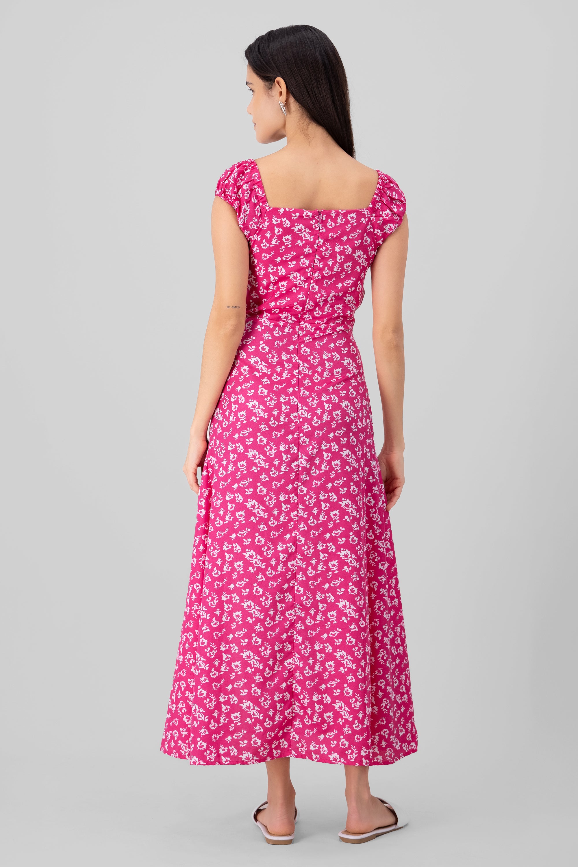 Vestido midi flores FIUSHA COMBO