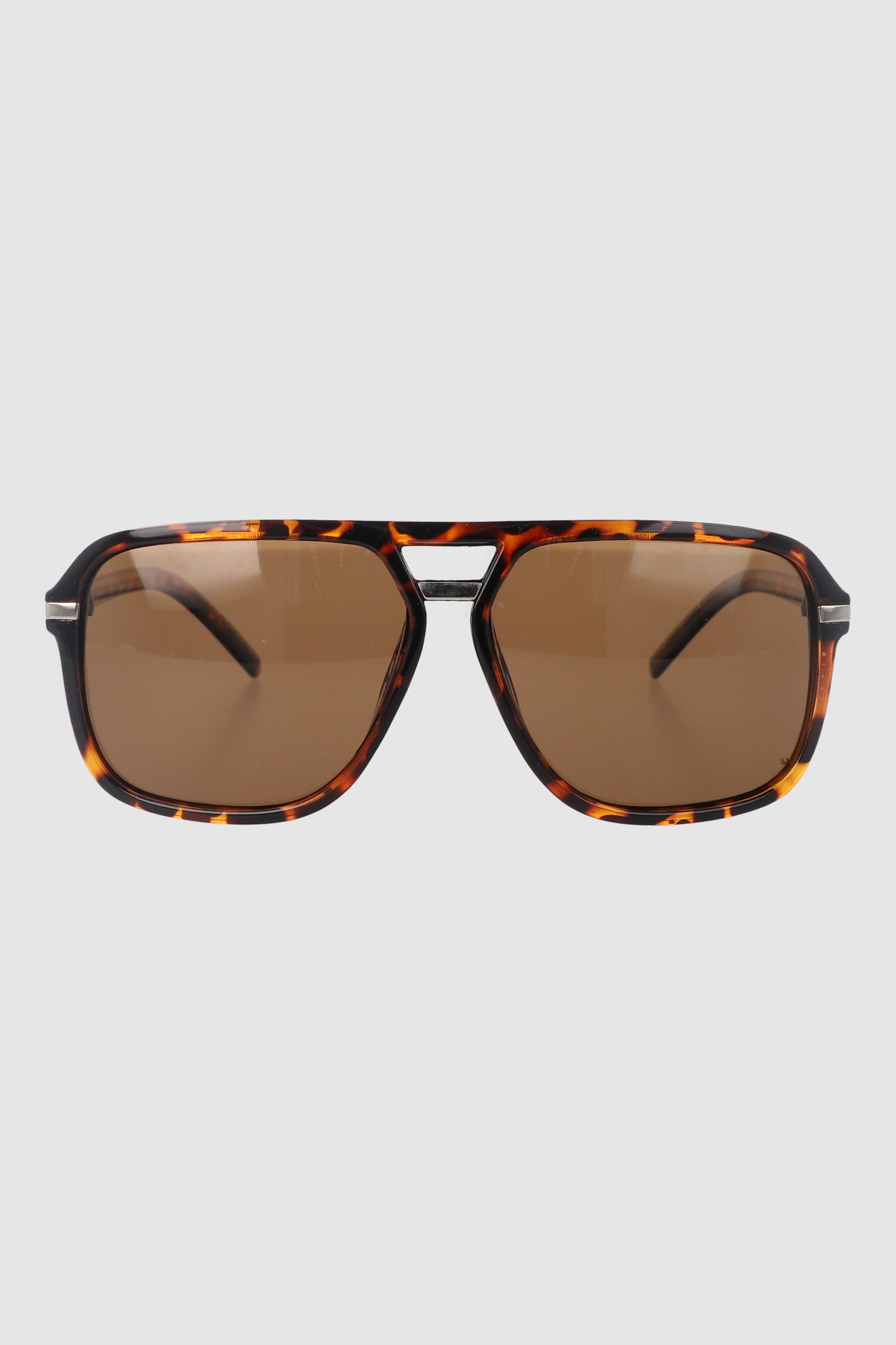 Retro Metal Detail Aviator Lenses COFFEE