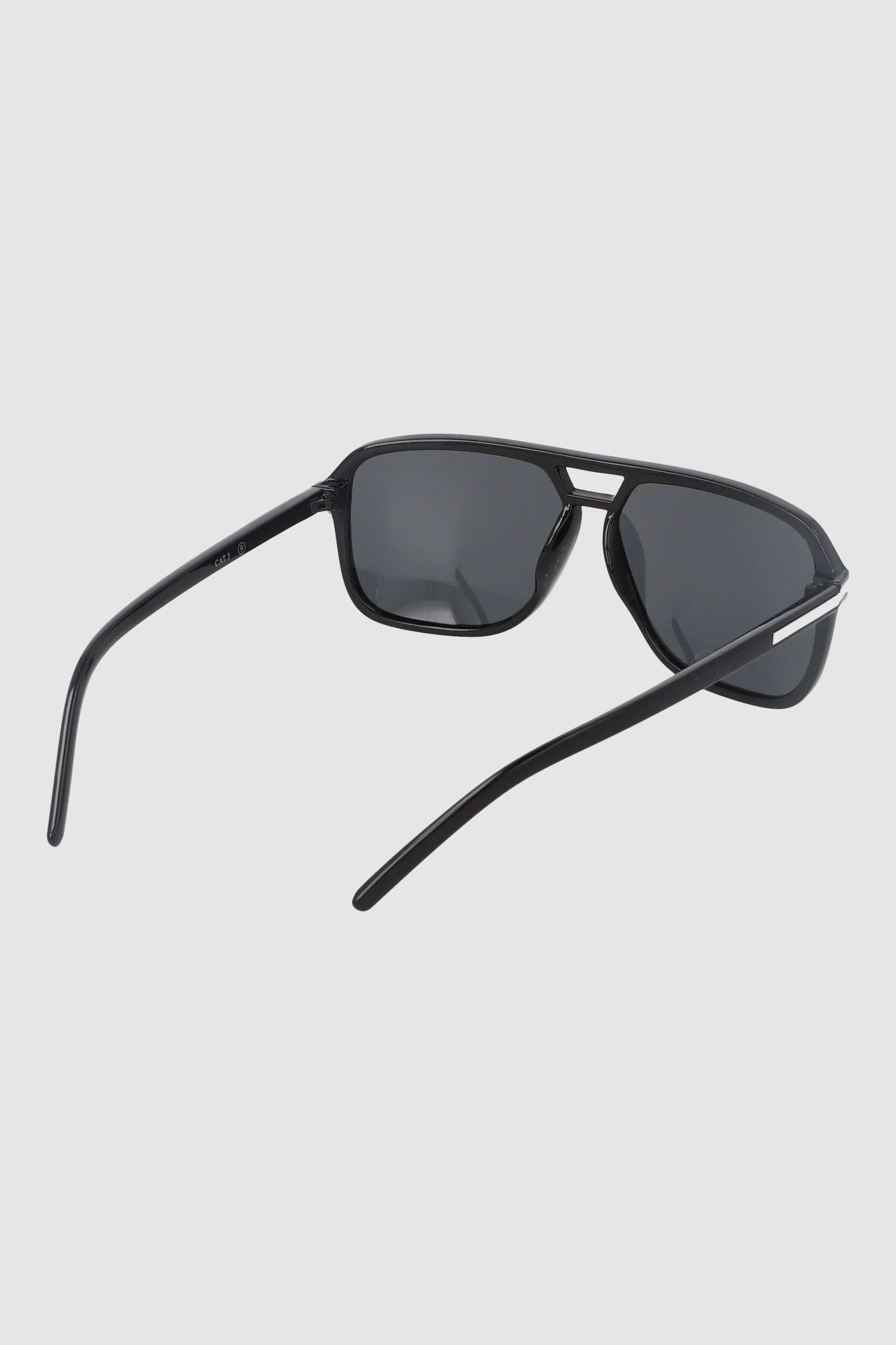 Retro Metal Detail Aviator Lenses BLACK