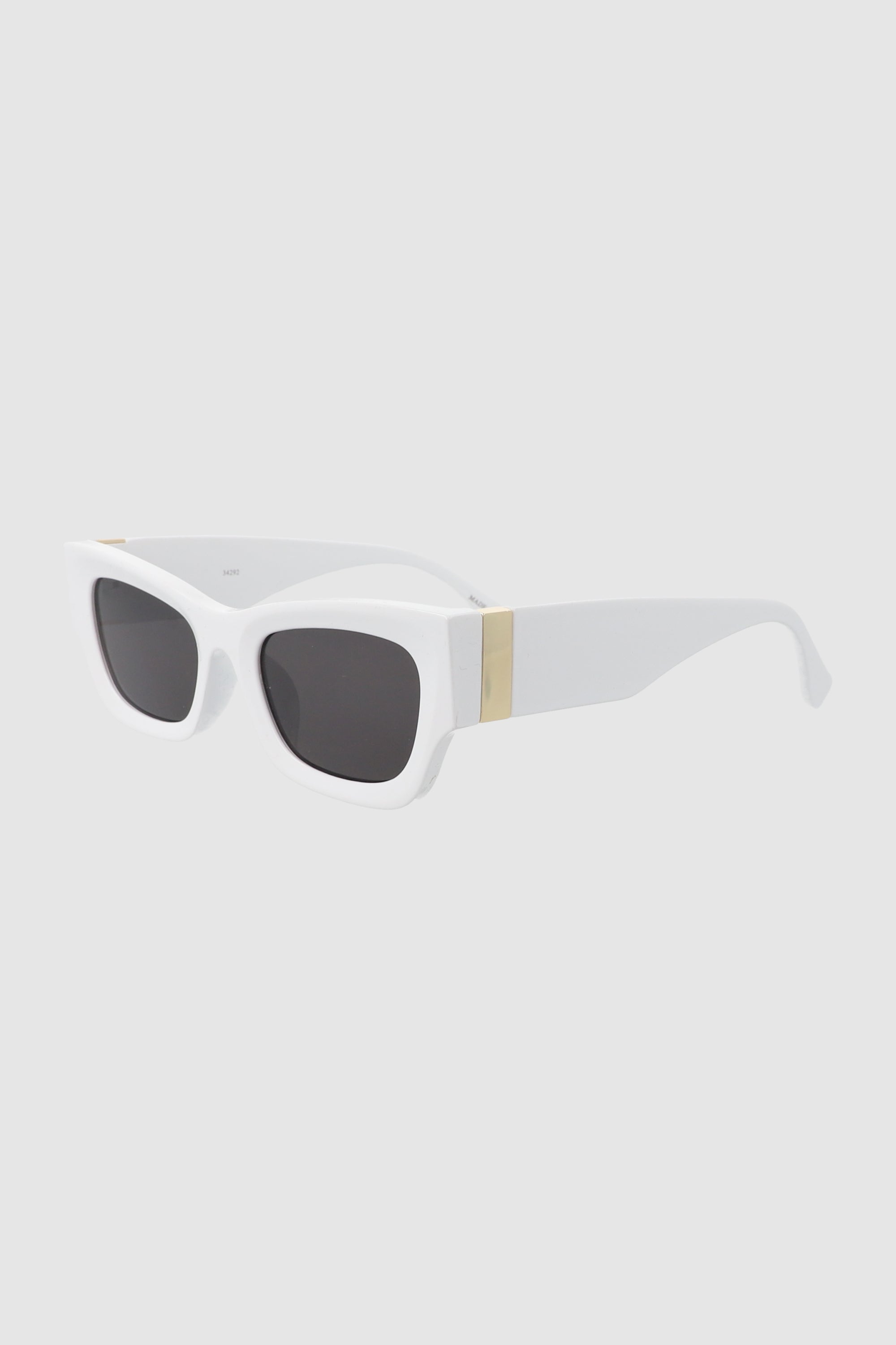 Rectangle lenses Metal Detail WHITE