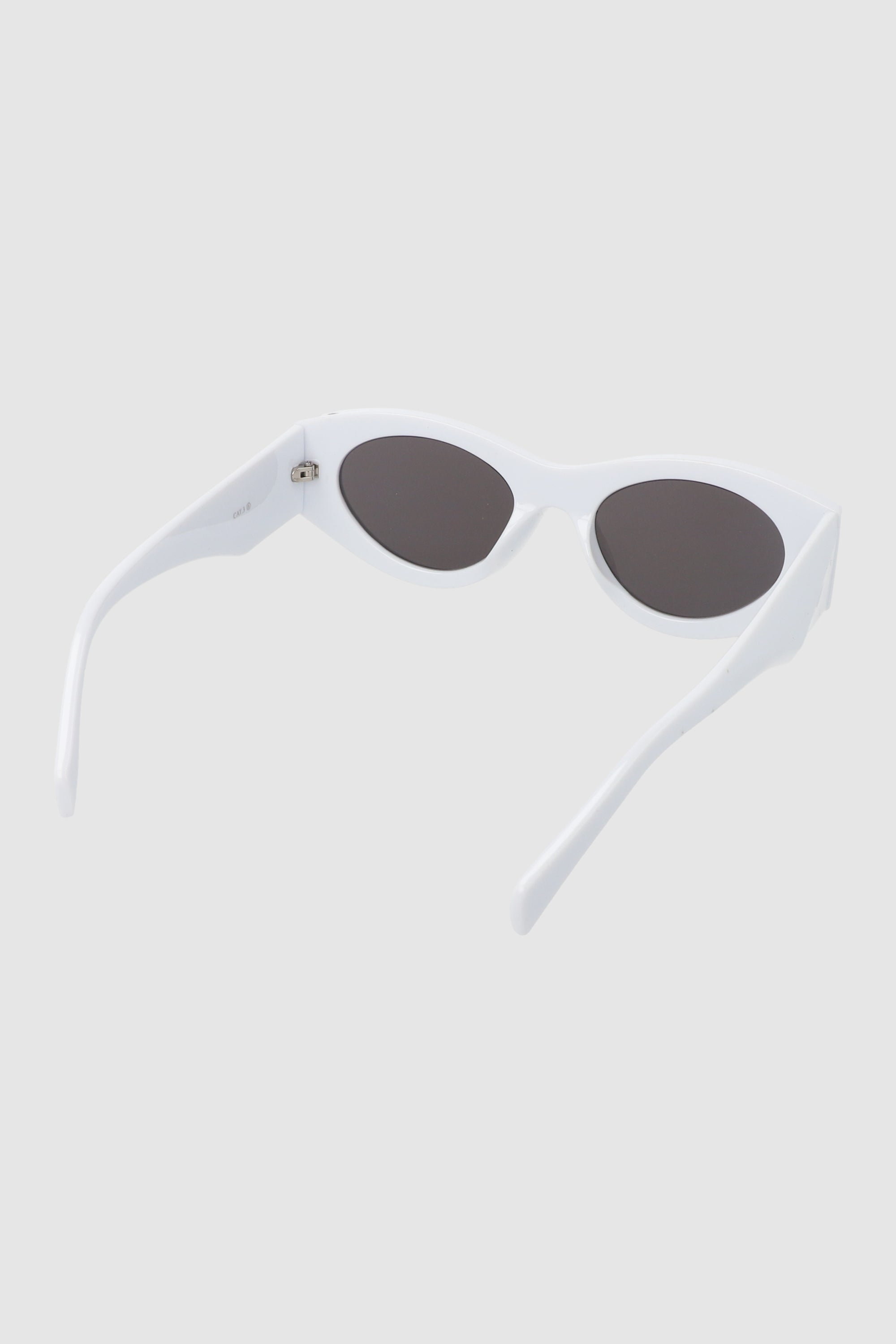 Flat edge oval glasses WHITE