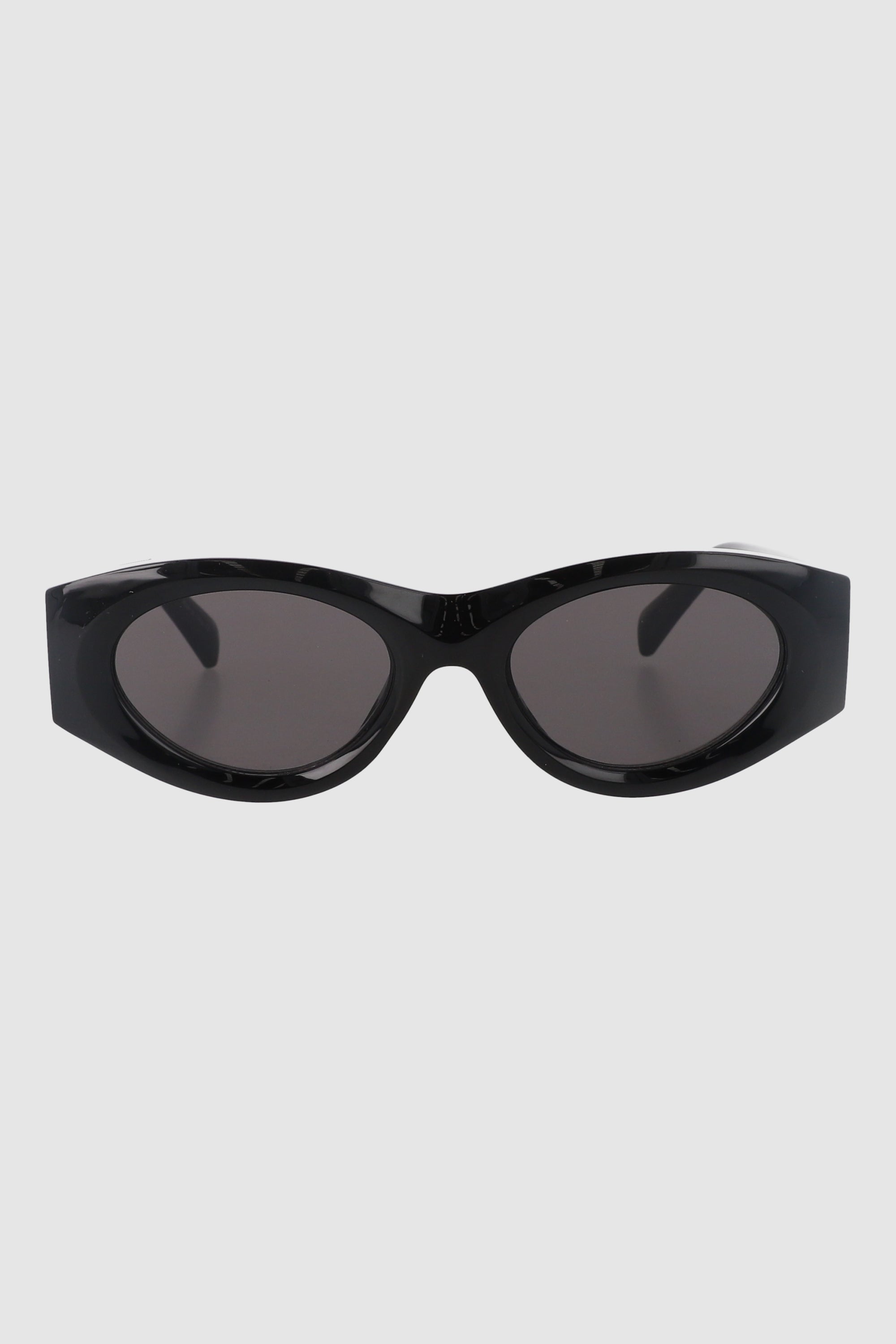 Flat edge oval glasses BLACK