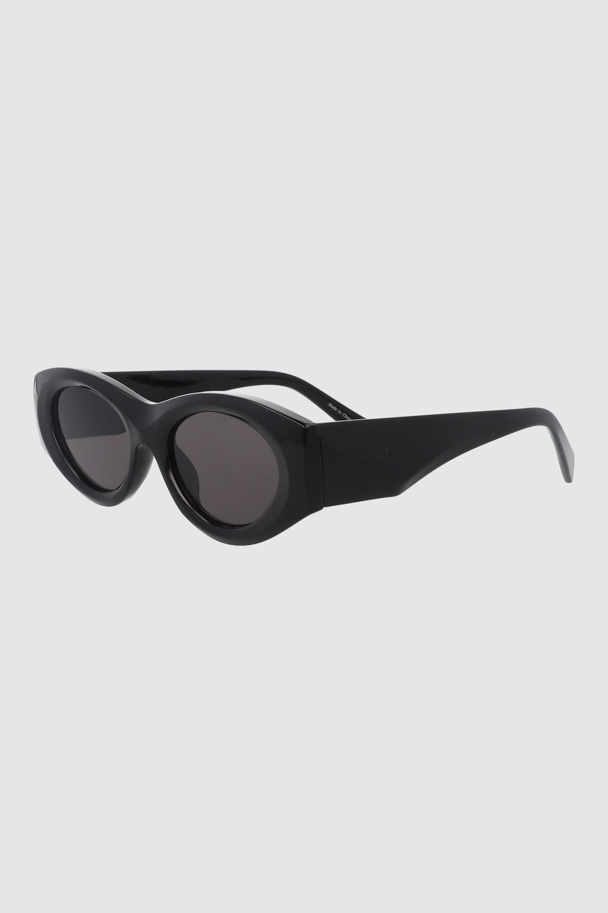 Flat edge oval glasses BLACK