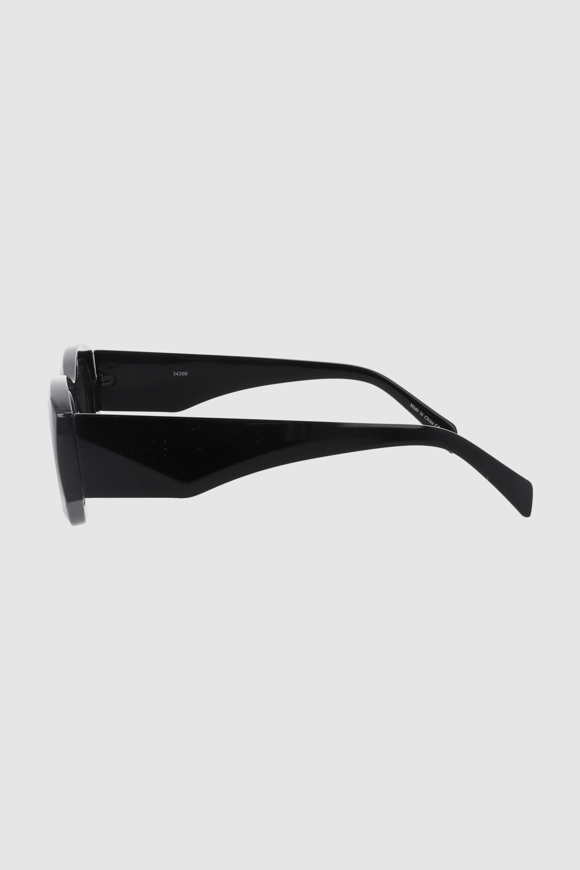 Flat edge oval glasses BLACK